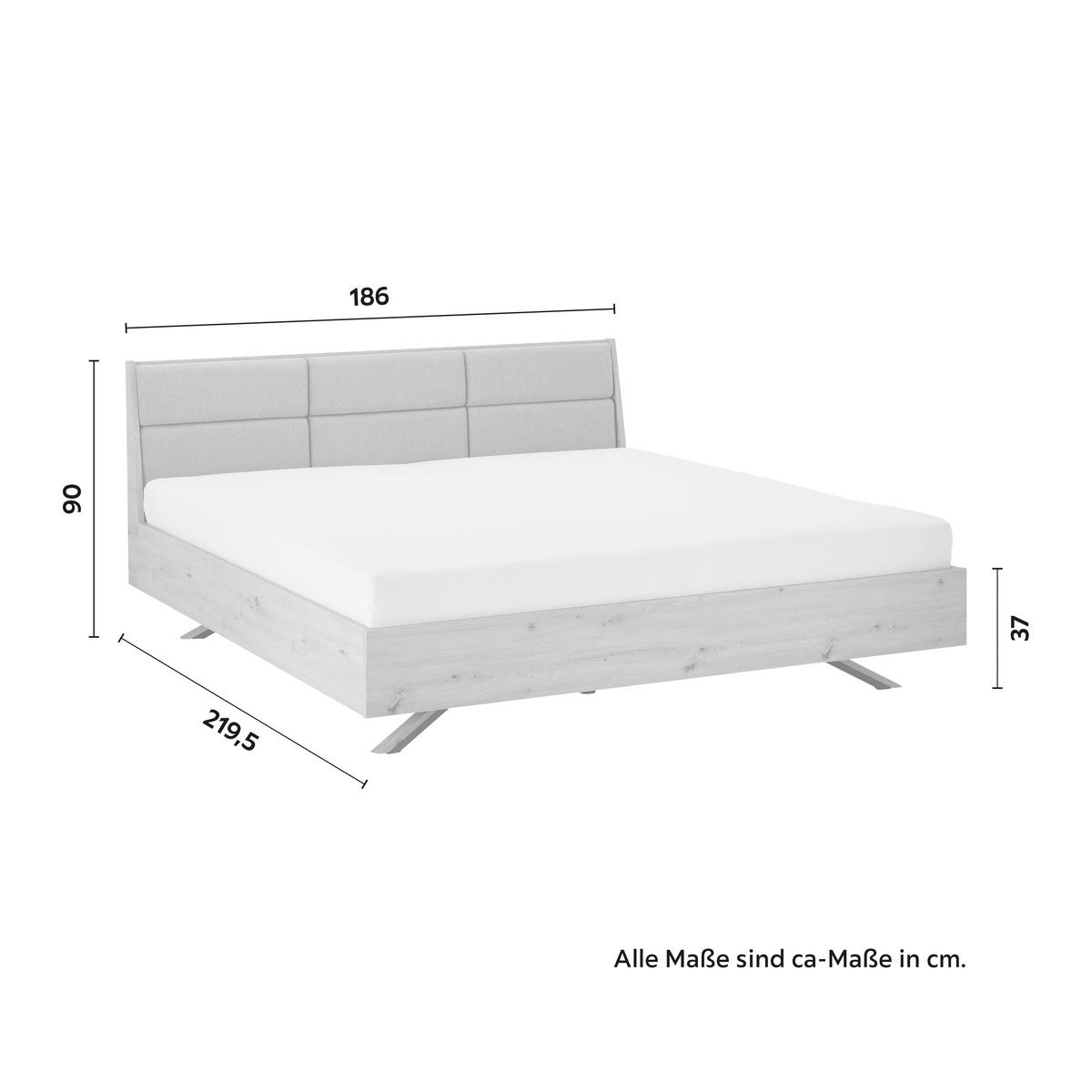 Manželská posteľ Dormio hnedá/dekor dub 180x200 - hnedá/čierna, Modern, kov/drevo (180/200cm) - Bessagi Home