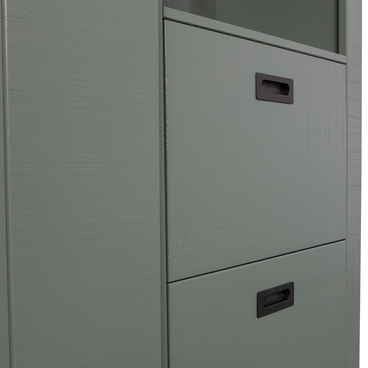 Mehrzweckschrank Slide Barn Grün B: 122 cm - Schwarz/Grün, Design, Holz (122/230/37cm) - Livetastic