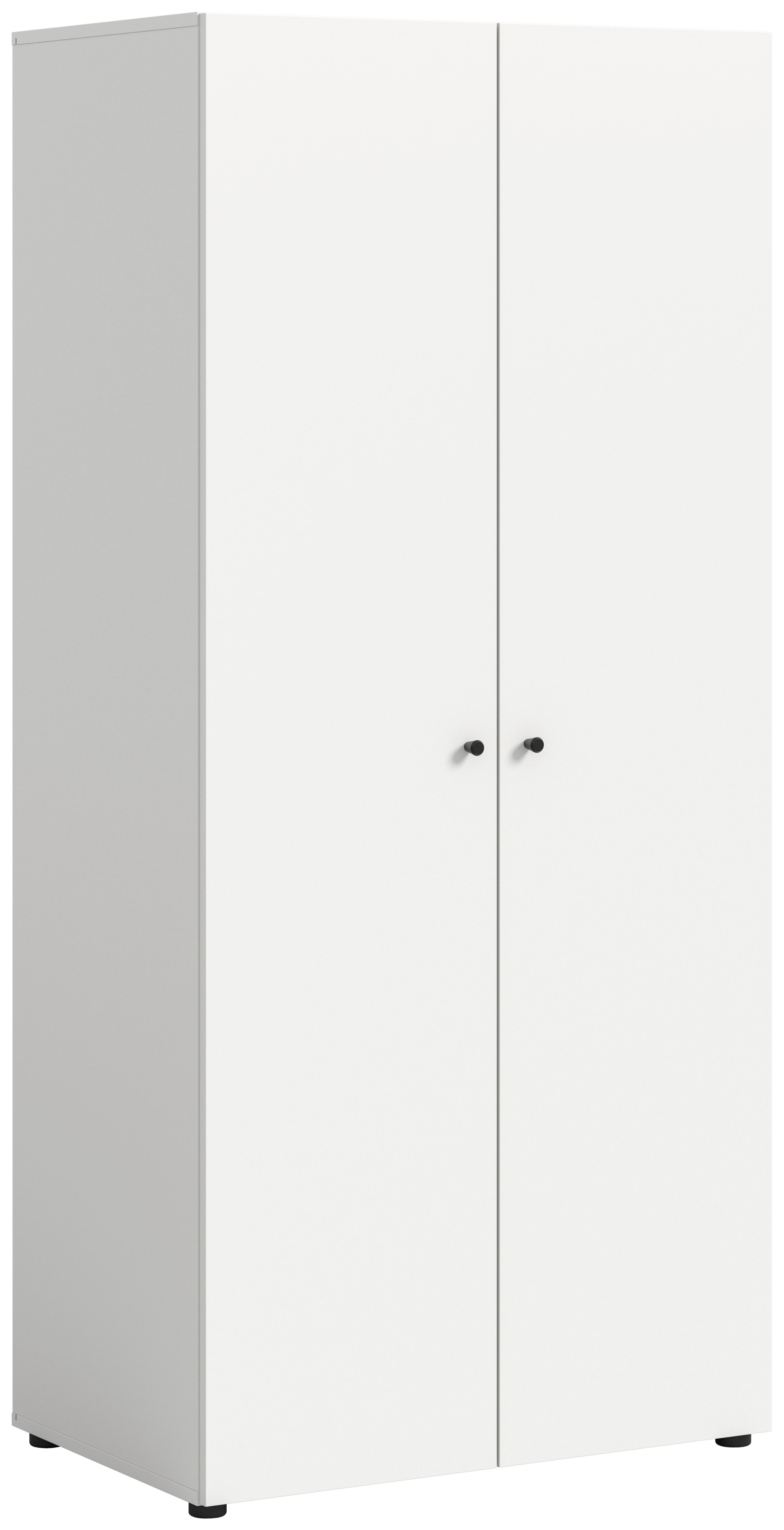 Drehtürenschrank Darwin, Weiß B: 80 Cm - Weiß, MODERN, Holzwerkstoff (80/176/51cm) - MID.YOU