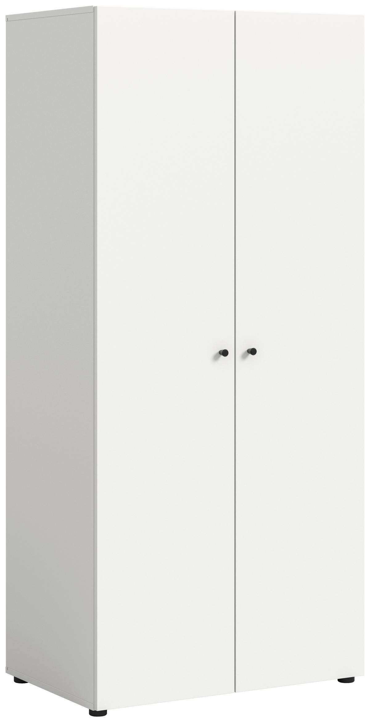 Drehtürenschrank Darwin, Weiß B: 80 Cm - Weiß, MODERN, Holzwerkstoff (80/176/51cm) - MID.YOU