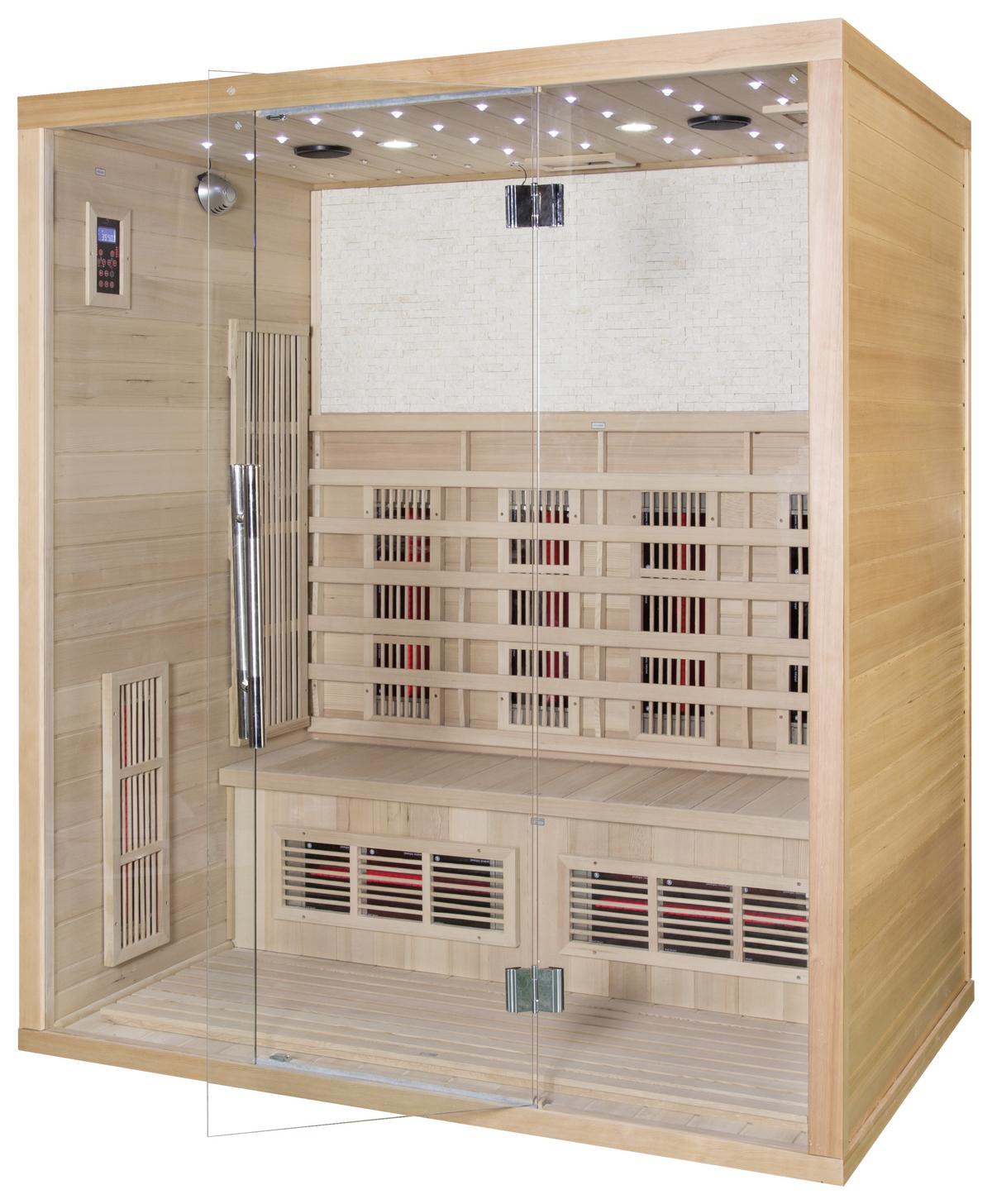 Infrarotkabine 4 Personen 175x200x120cm Bergen - Naturfarben, MODERN, Holz (175/200/120cm)