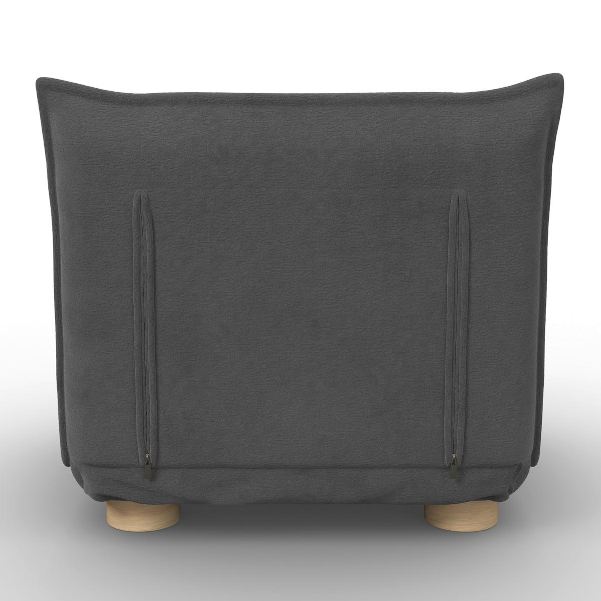 Rozkladacie kreslo BELLA, tmavosivá, max. 120 kg - prírodná farba/tmavosivá, Modern, kov/drevo (85/76/84cm) - Bessagi Home