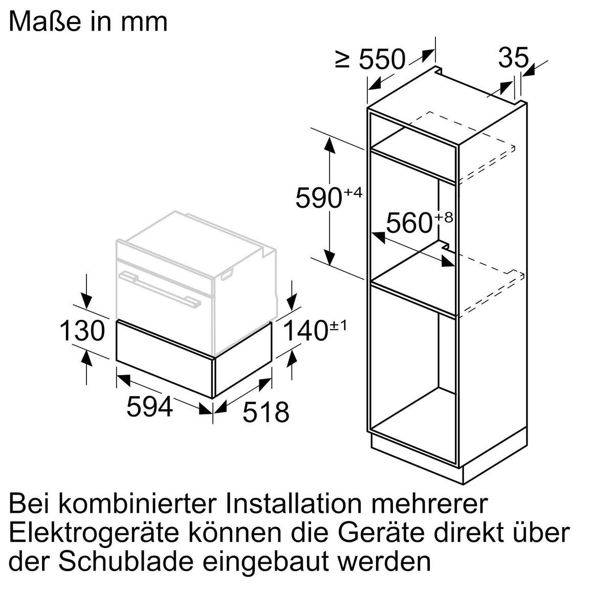 DAMPFSCHUBLADE BDC9111B0 - Schwarz, MODERN, Metall (59,4/14/51,8cm) - Bosch