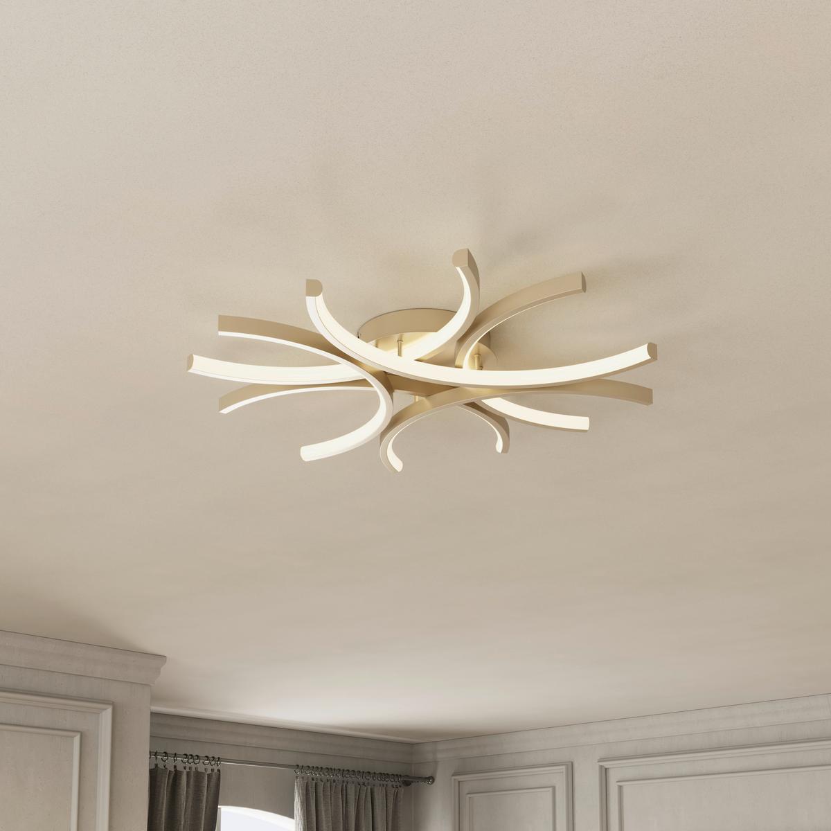 LED-DECKENLEUCHTE CYRUS - Champagner, Basics, Kunststoff/Metall (60/8,5cm) - Luca Bessoni