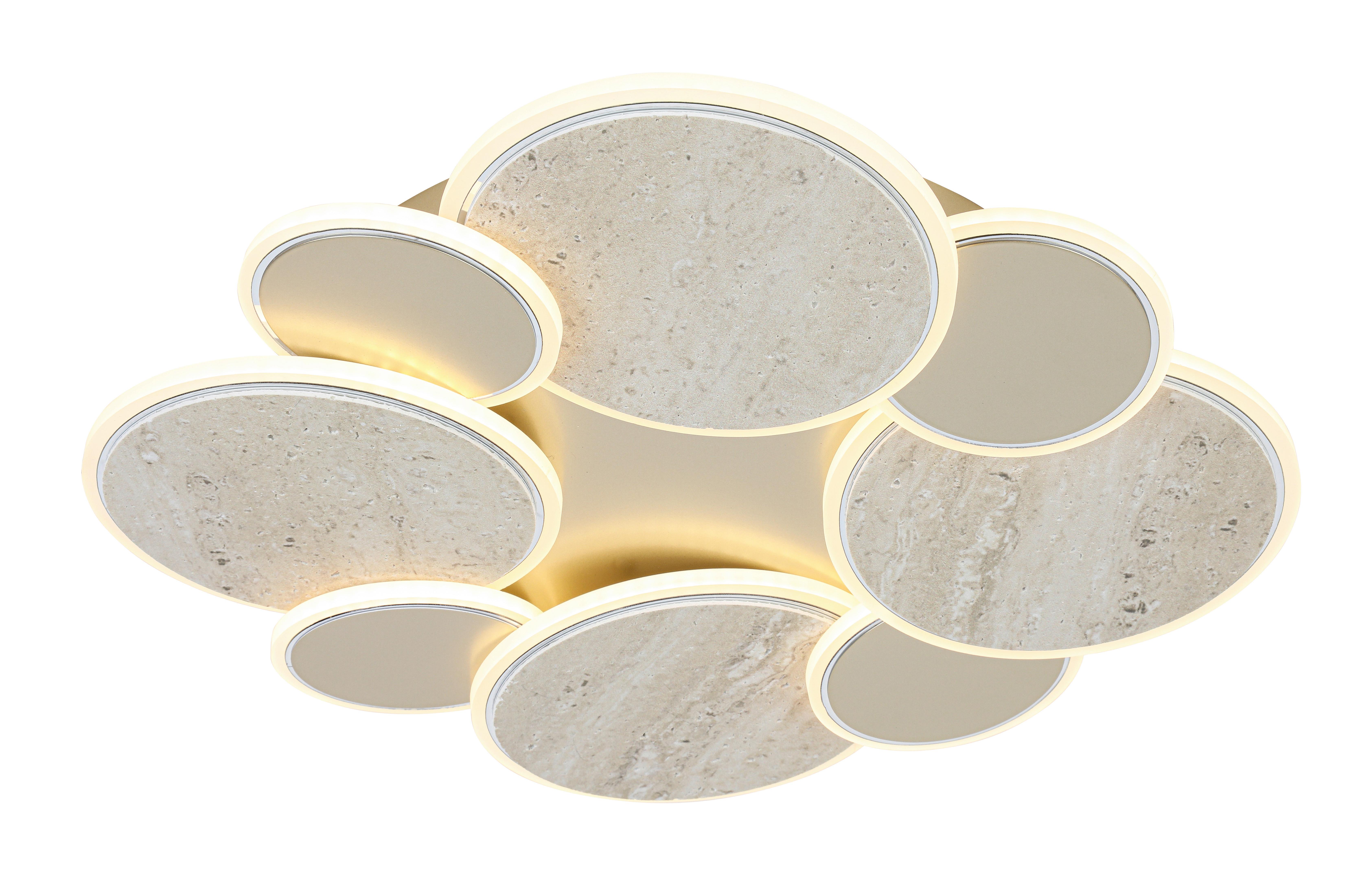 STROPNÉ LED SVIETIDLO STONI - šampanská/chrómová, Modern, kov/plast (52/6cm) - Mömax