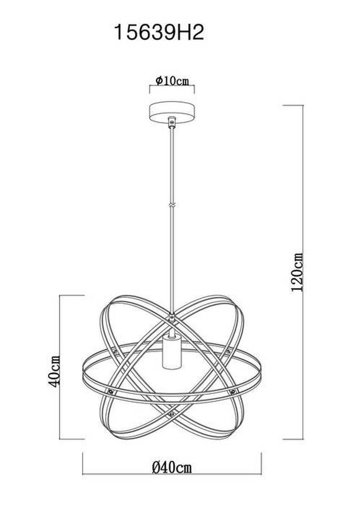 Hängeleuchte 15639h2 - Schwarz, Design, Metall (40/120cm) - Globo