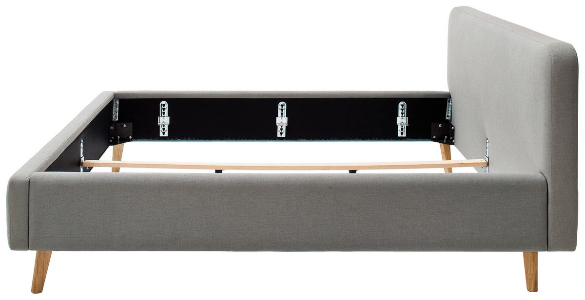 Polsterbett 140x200 Mattis Hellgrau - Eichefarben/Hellgrau, Design, Textil (140/200cm) - Livetastic