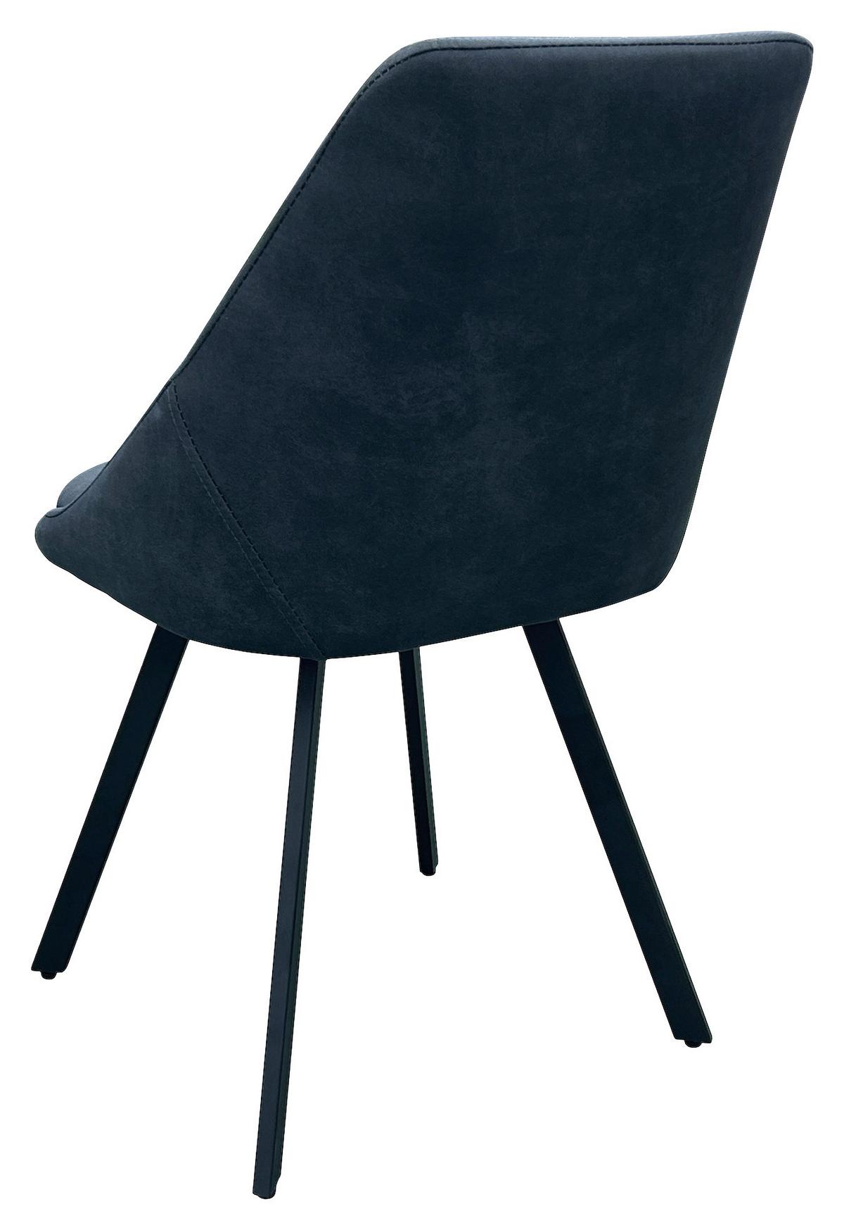 Esszimmerstuhl Jasper Anthrazit, Schwarz 2er Set - Anthrazit/Schwarz, Design, Textil/Metall (55/83/59cm) - MID.YOU