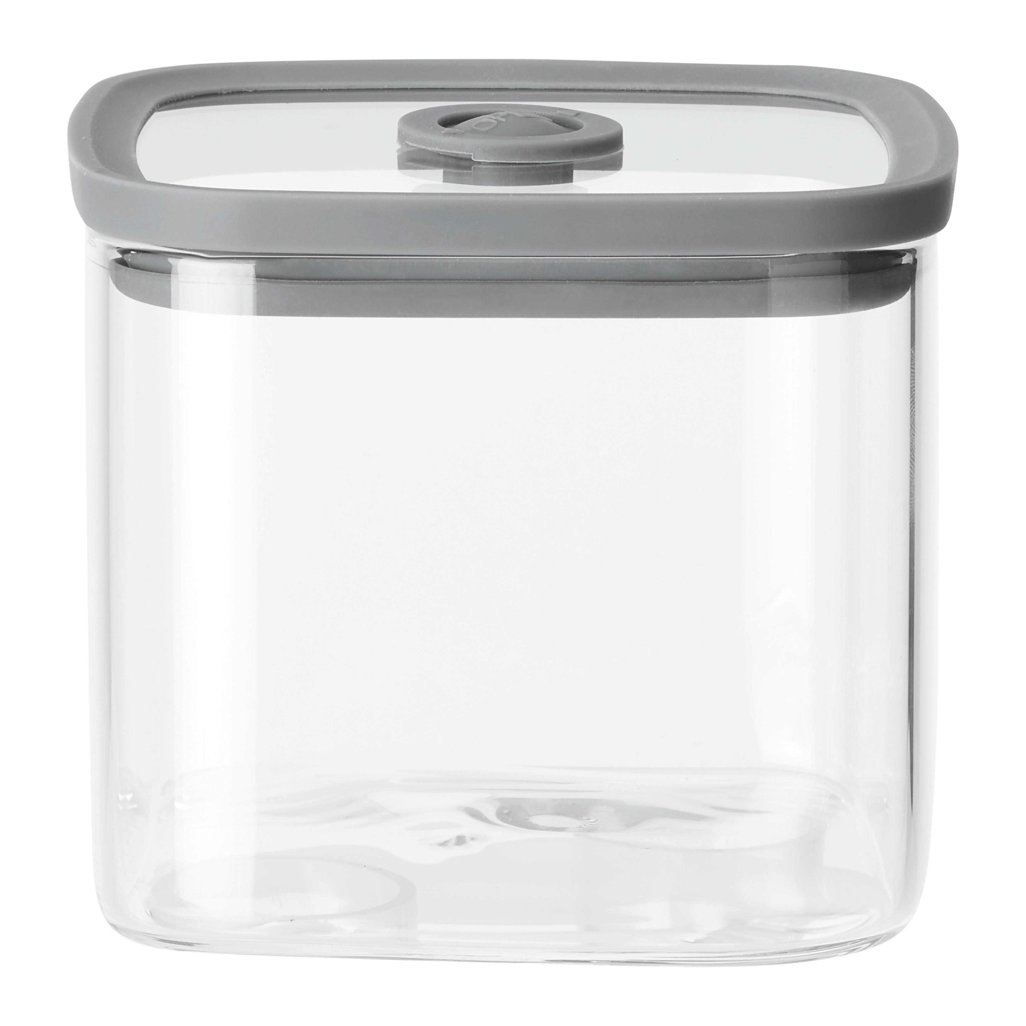 SKLENĚNÁ DÓZA NA POTRAVINY SELINA - CA. 0,65L - šedá/čiré, Moderní, plast/sklo (10,3/8,8/10,3cm) - Modern Living