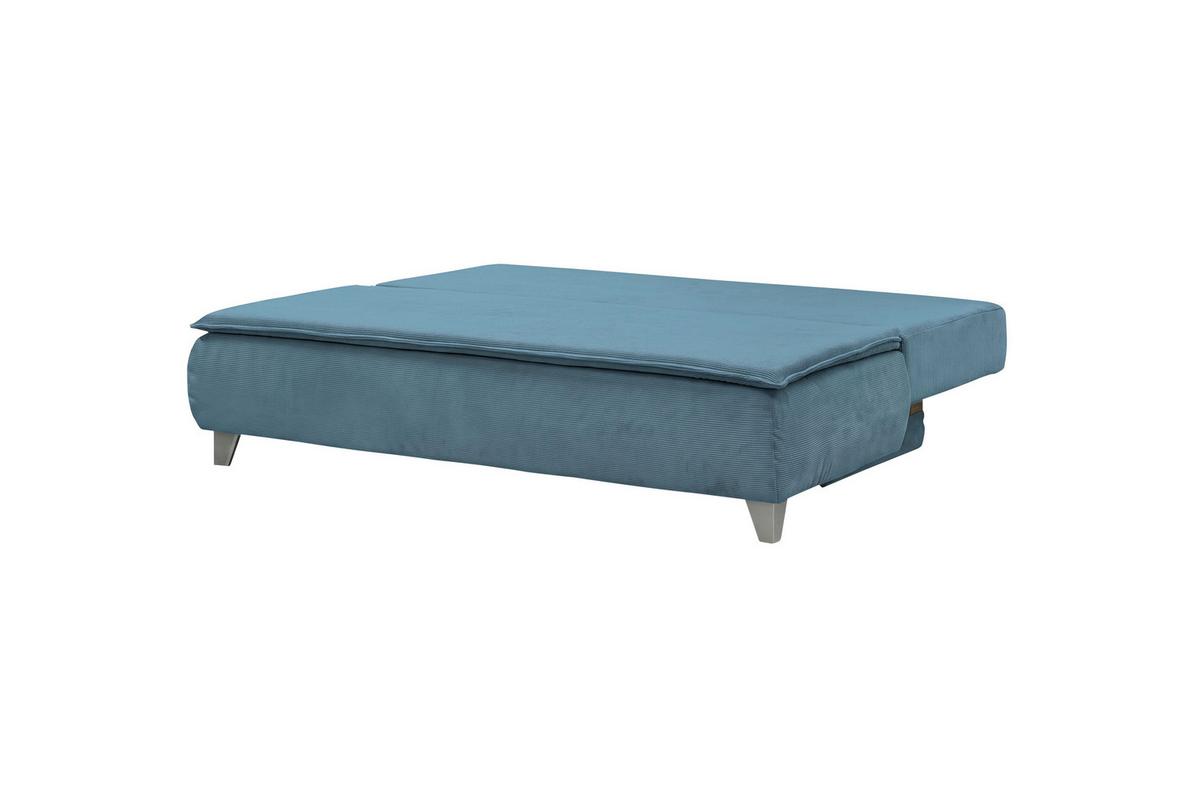 Boxspringová pohovka MONA LUX, azurově modrý manšestr - azurová modrá, Moderní, textil (208/100/106cm) - Mömax