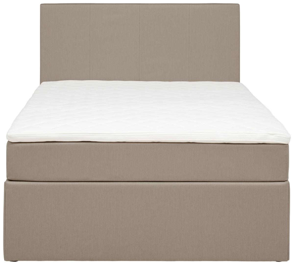 Boxbett mit Topper 120x200 Carolina - Sandfarben/Schwarz, KONVENTIONELL, Holz/Textil (120/200cm) - P & B