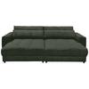 Mega pohovka LOVESEAT zelená - černá/tmavě zelená, Konvenční, kompozitní dřevo/textil (292/90/194cm) - MID.YOU