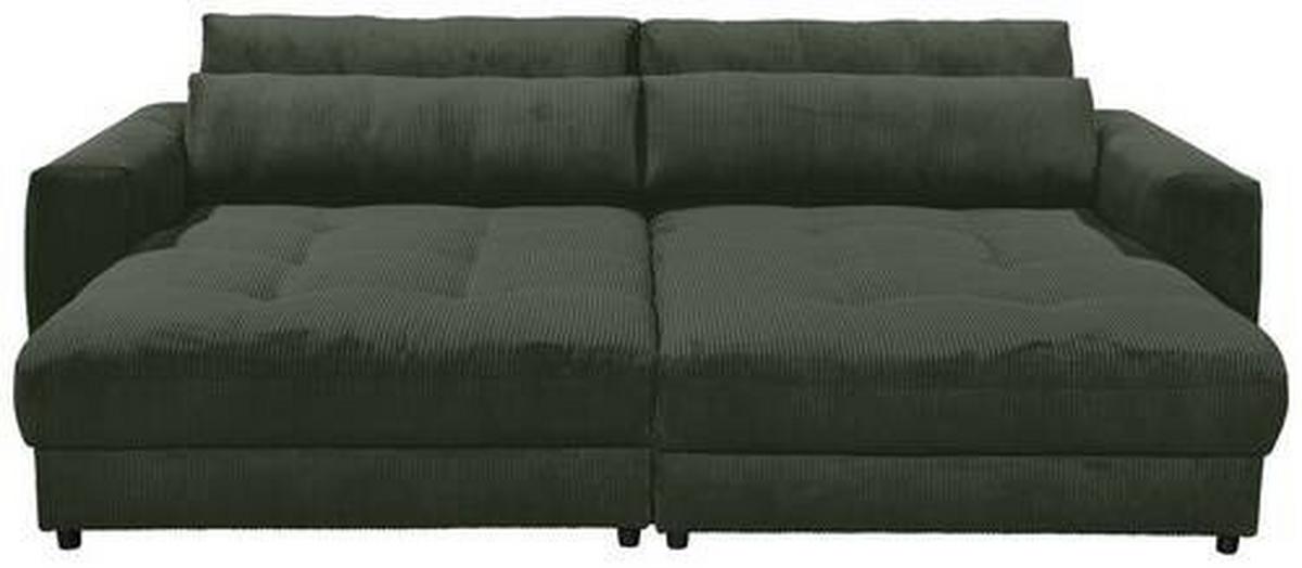 Mega pohovka LOVESEAT zelená - černá/tmavě zelená, Konvenční, kompozitní dřevo/textil (292/90/194cm) - MID.YOU