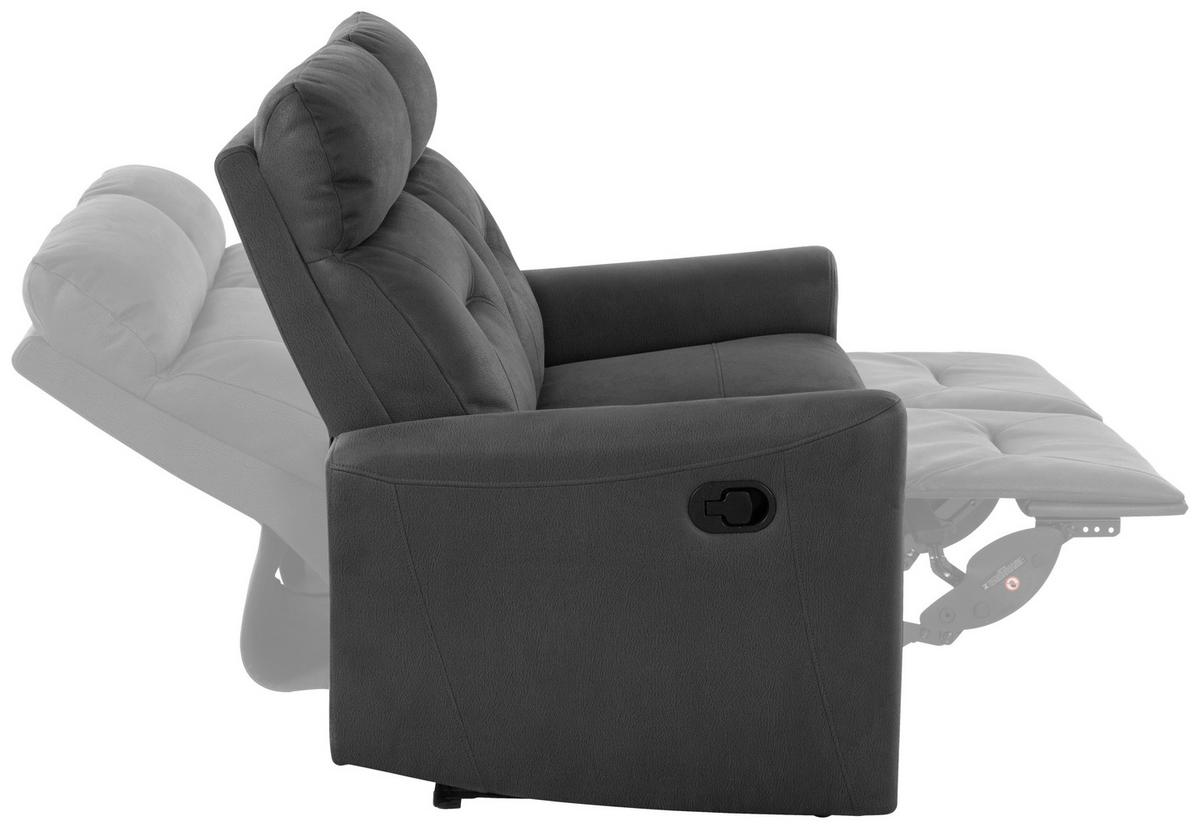 Dvoumístná pohovka AURELI, černá, s relaxační funkcí - černá, Basics, kov/dřevo (82/102,5/92,5cm) - Livetastic