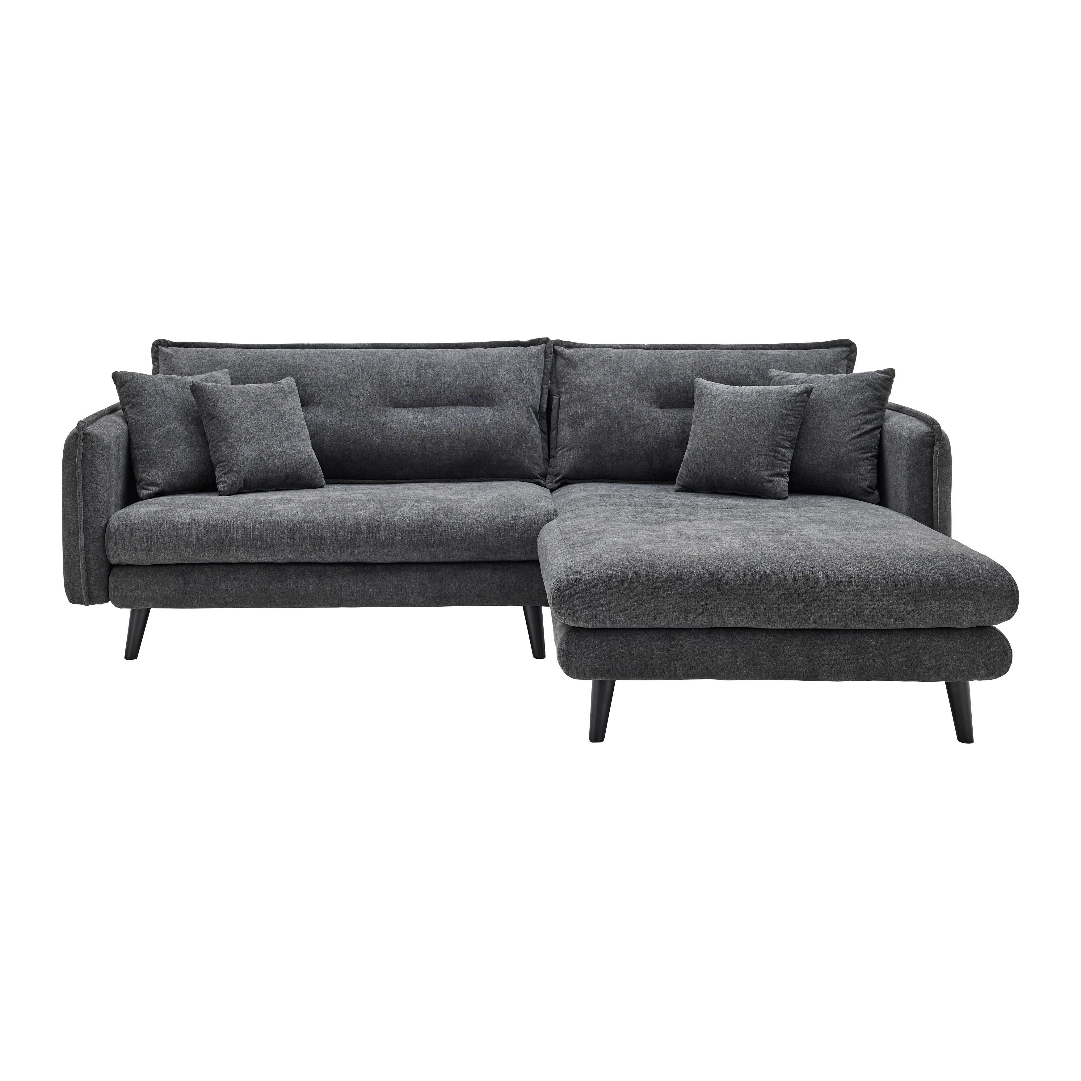 Sedací Soprava Dajana - černá/tmavě šedá, Moderní, dřevo/textil (250/90/183/108cm) - P & B