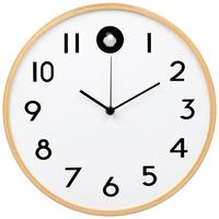 Nástěnné hodiny s nastavitelným zvukem - bílá/přírodní barvy, Moderní, dřevo/kompozitní dřevo (31,5cm) - Mömax