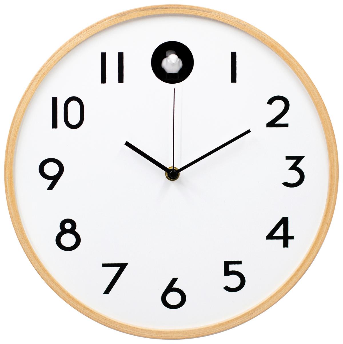 Nástěnné hodiny s nastavitelným zvukem - bílá/přírodní barvy, Moderní, dřevo/kompozitní dřevo (31,5cm) - Mömax