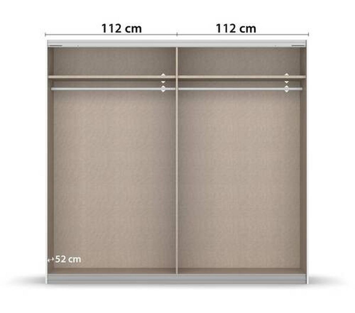 Schwebetürenschrank 226cm Belluno, Grau Metallic Dekor - Grau, MODERN, Holzwerkstoff (226/210/62cm) - Rauch Möbel