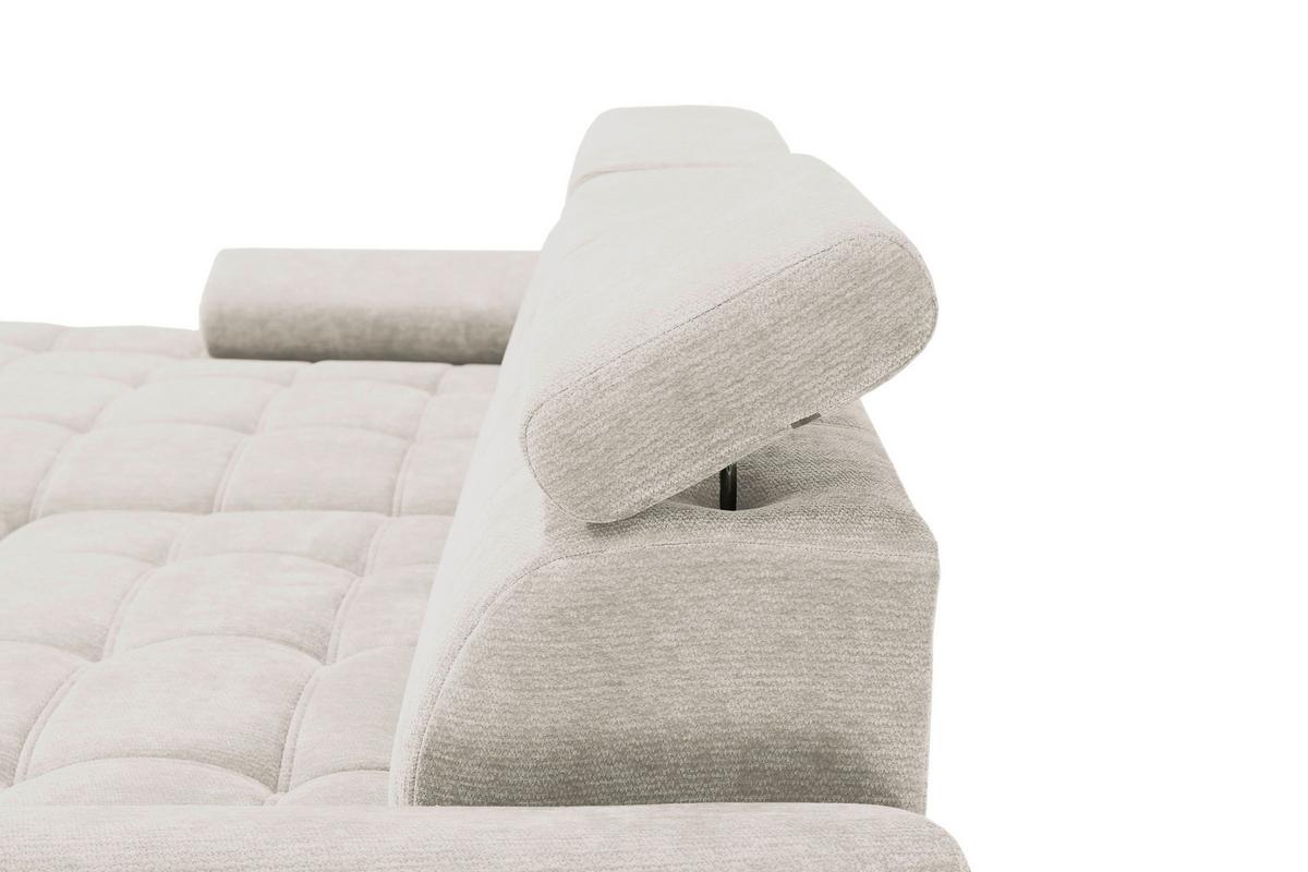 Rohová sedačka VEGAS, levá, béžová žinylka - černá/béžová, Design, dřevo/textil (173/294cm)