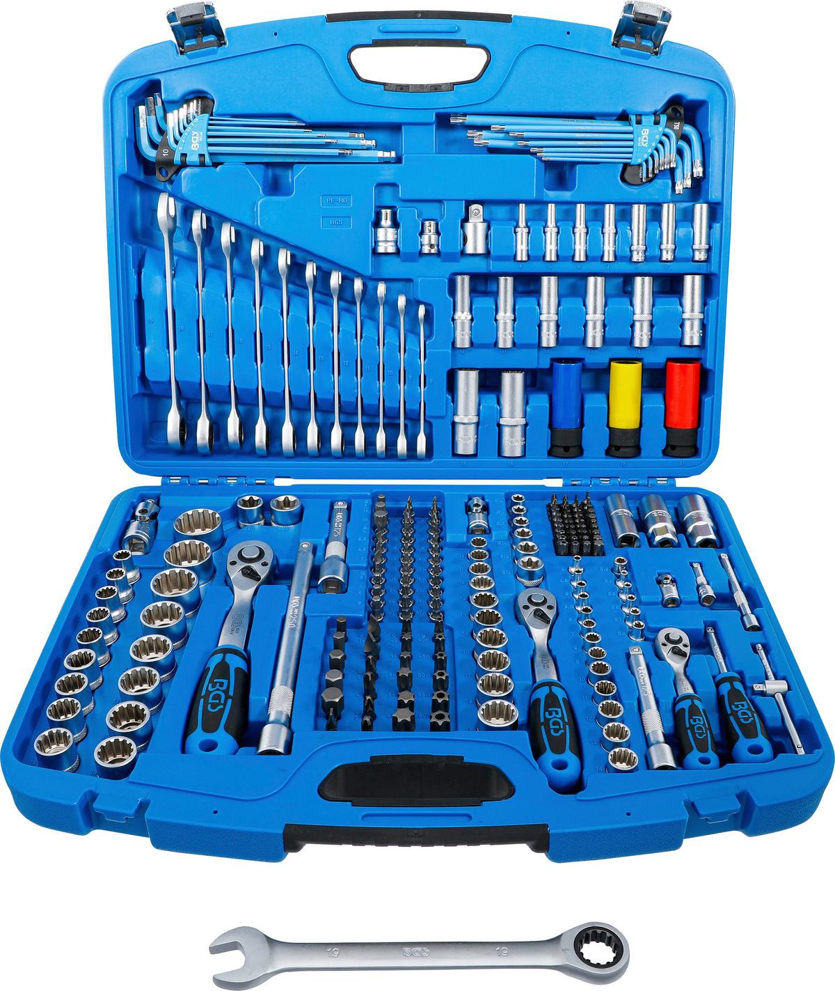 Steckschlüssel-Satz Gear Lock Blau/Silberfarben B: 41,7 cm - Blau/Silberfarben, Basics (55.9/41.7/11cm)