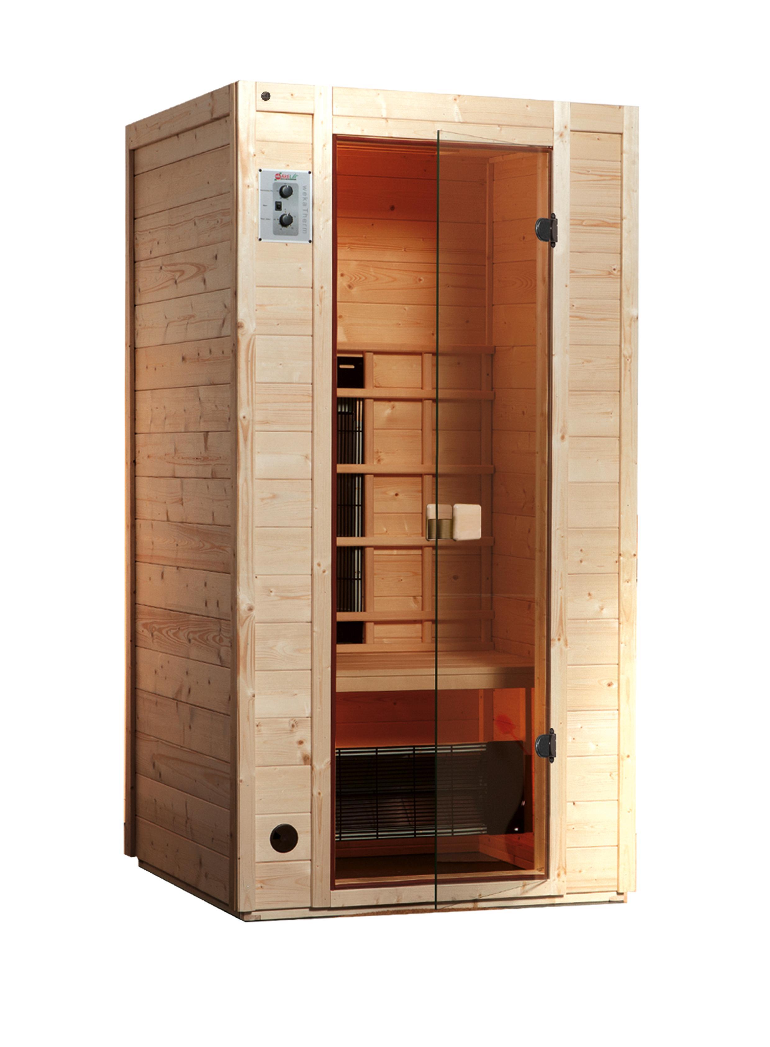 Infrarotkabine Vaala 1 102x100 - Fichtefarben, MODERN, Glas/Holz (102/196/100cm)