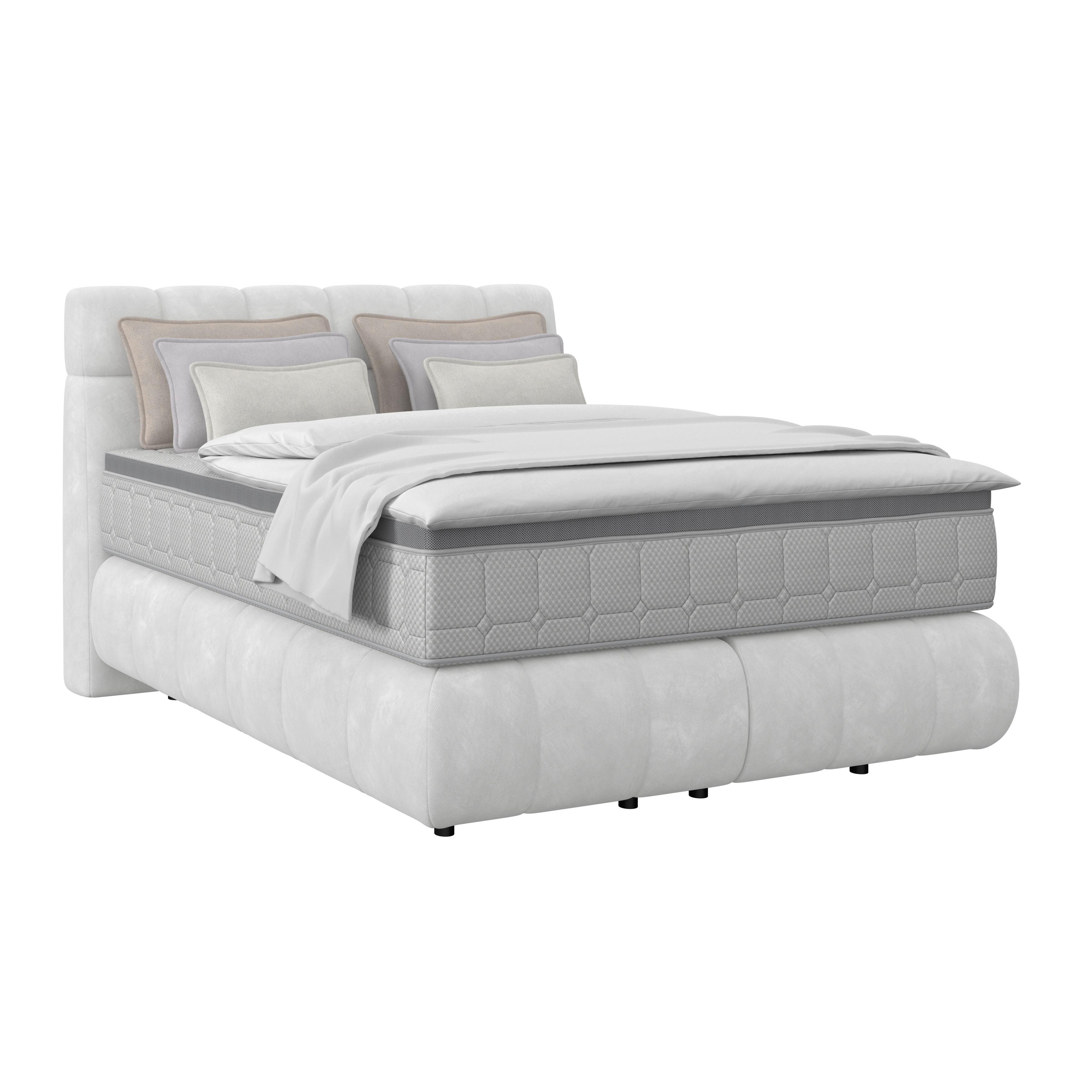 Boxspringbett Nobu Hellgrau, LF: 140x200 cm