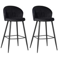 Barhocker-set Schwarz B: 56 Cm - Schwarz, Design, Textil/Metall (56/102,5/52,5cm) - MID.YOU