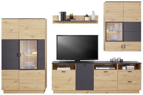 Wandboard Tonale B: 107cm Artisan Eiche, Grau - Eichefarben/Grau, MODERN, Holzwerkstoff (107/19/21,6cm)