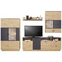 Wohnkombination Modern 4 -Teilig. Tonale 5, Eiche Dekor/Grau - MODERN (293,5/207,6/40cm)