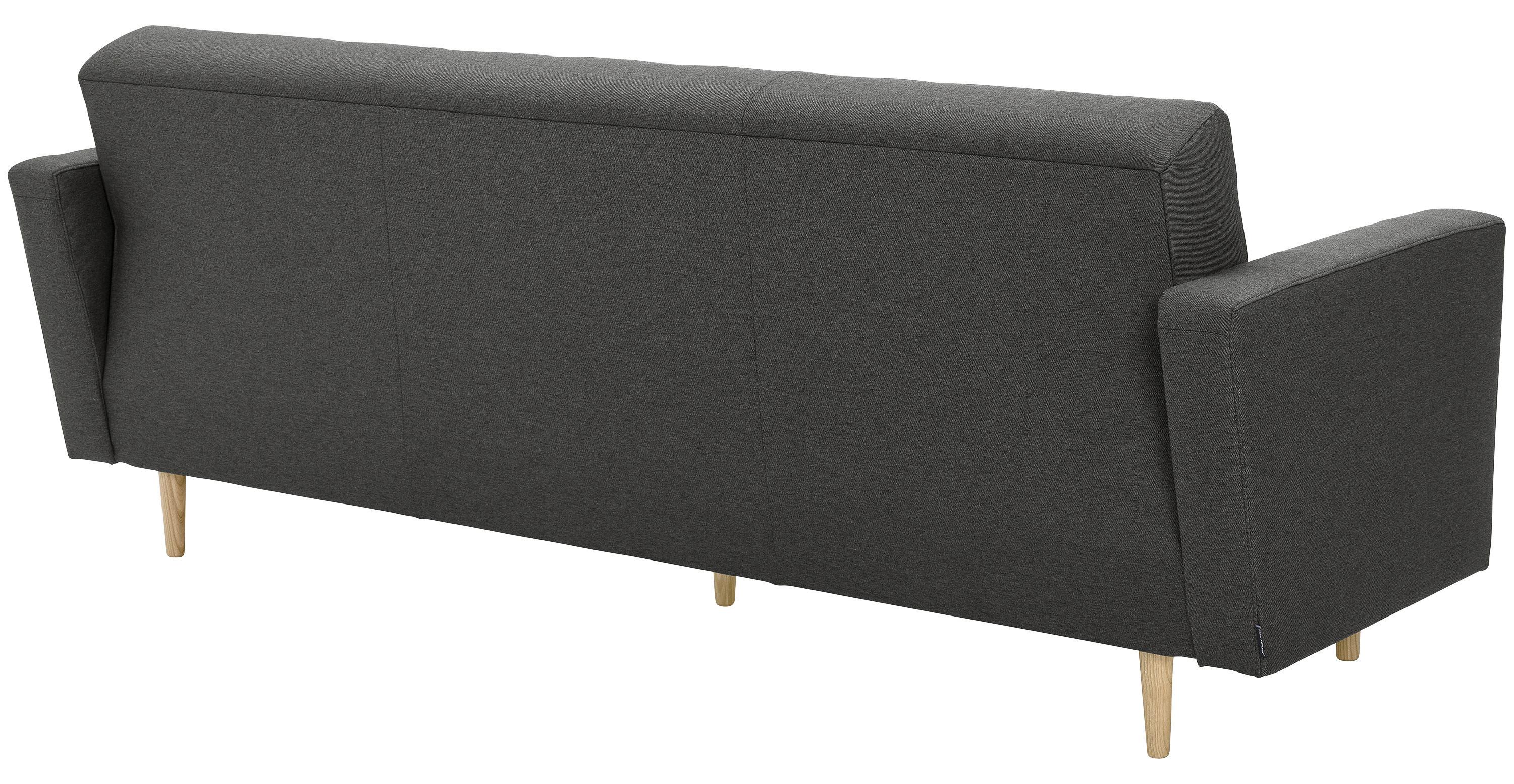 3-Sitzer-Sofa + Schlaffunktion Jasmin mit Armlehnen Anthrazit