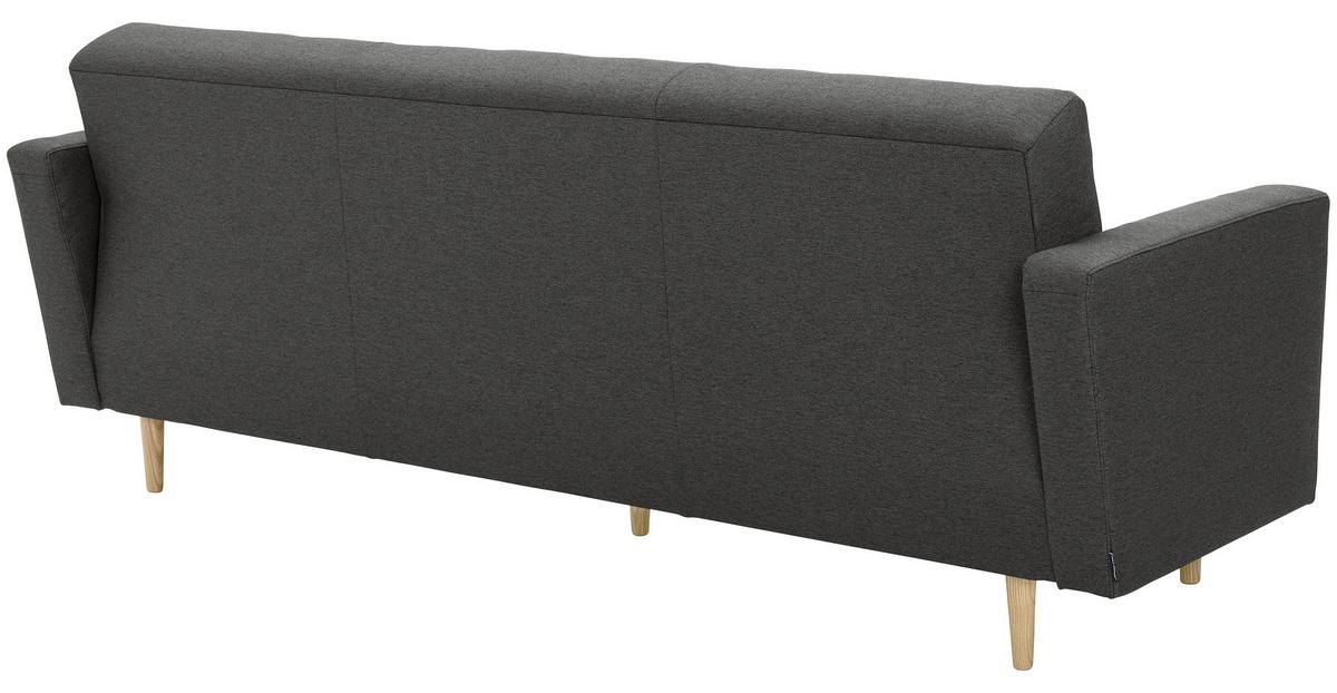 3-Sitzer-Sofa + Schlaffunktion Jasmin mit Armlehnen Anthrazit - Eschefarben/Anthrazit, MODERN, Textil (224/81/83cm) - Max Winzer