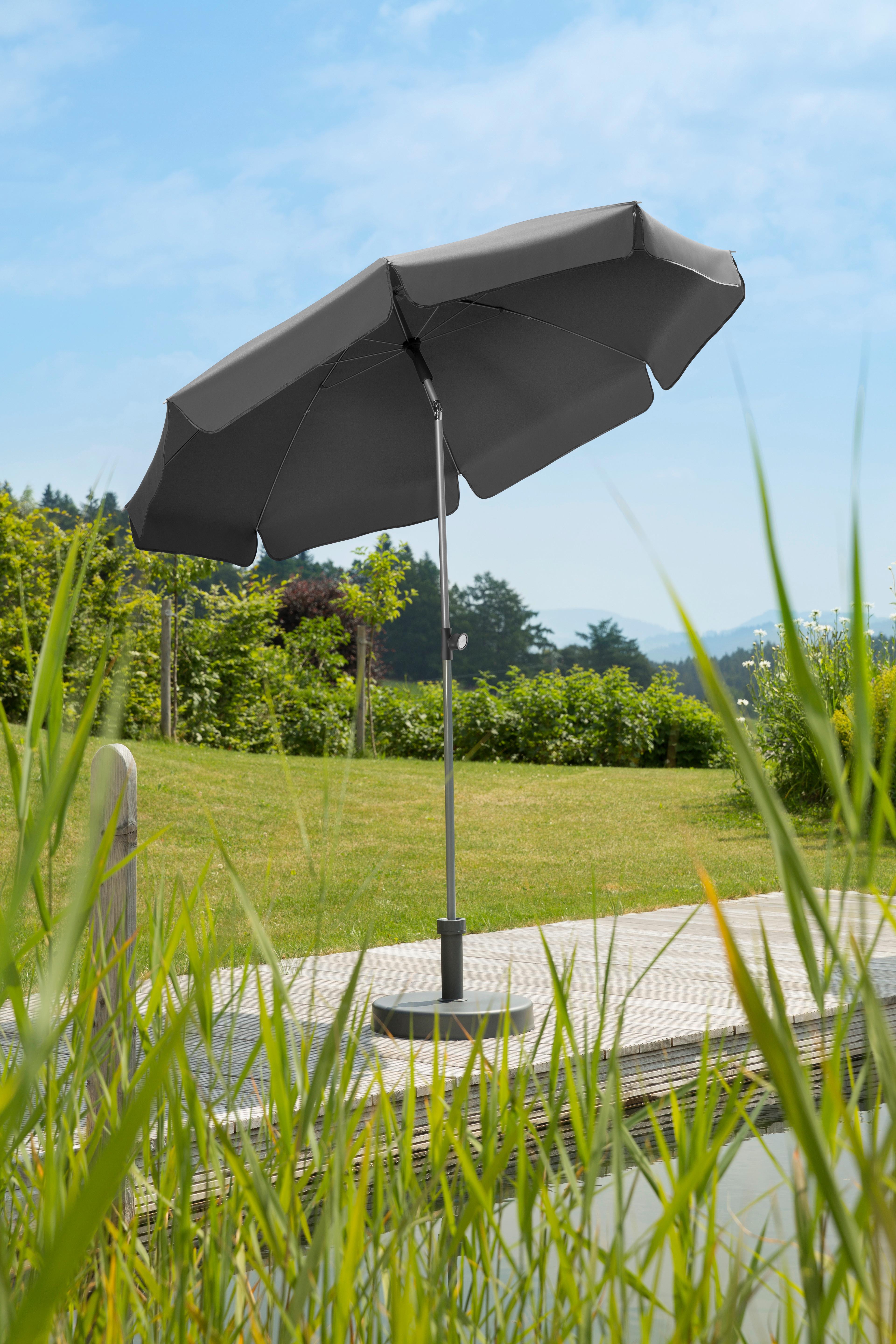 Sonnenschirm Locarno BxHxT: 200x220x200 cm Anthrazit - Anthrazit/Silberfarben, Basics, Textil/Metall (200/220/200cm) - Schneider