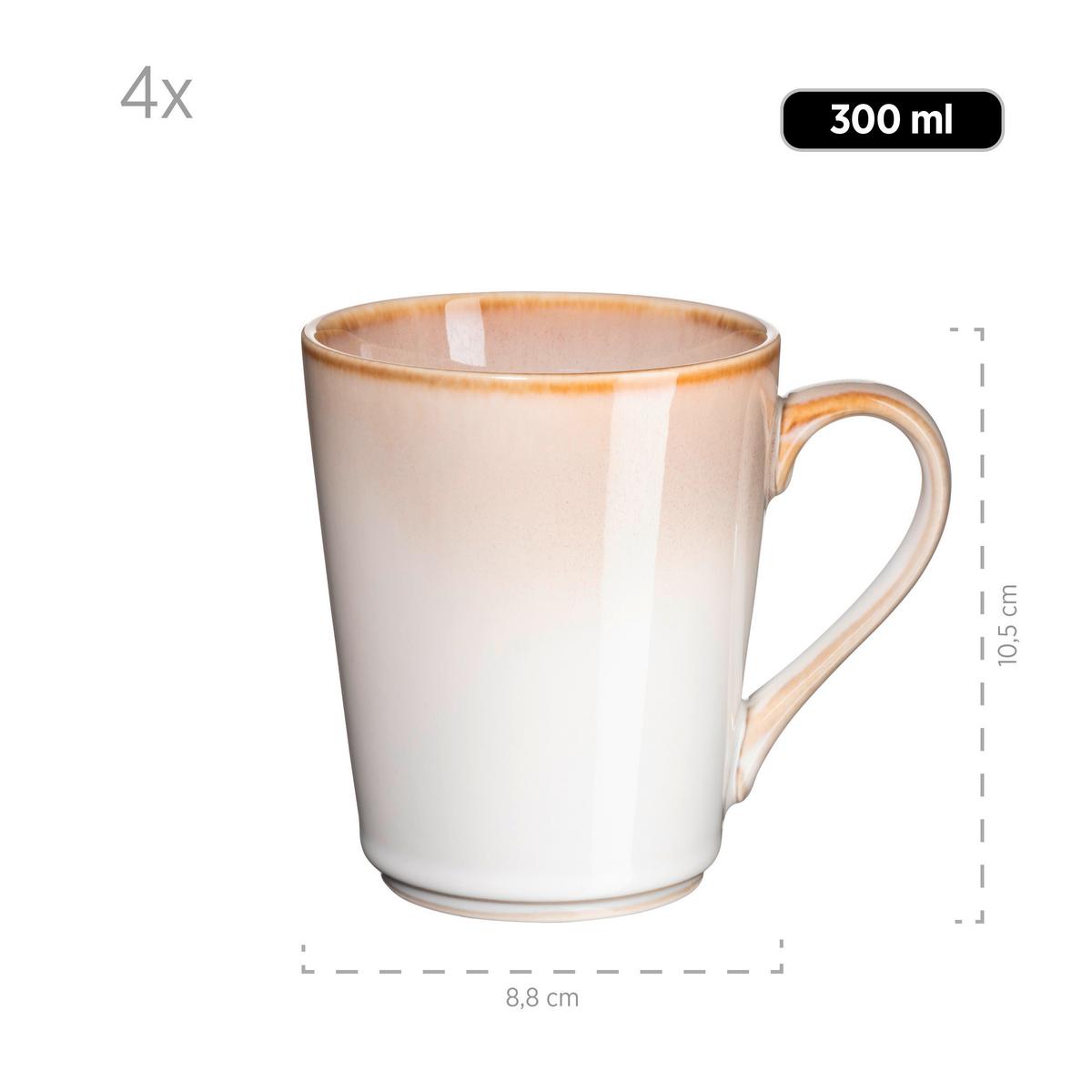 Kombiservice Weiß Beige 16-Teilig - Beige/Weiß, Basics, Keramik (39,5/34,8/35,5cm) - Mäser