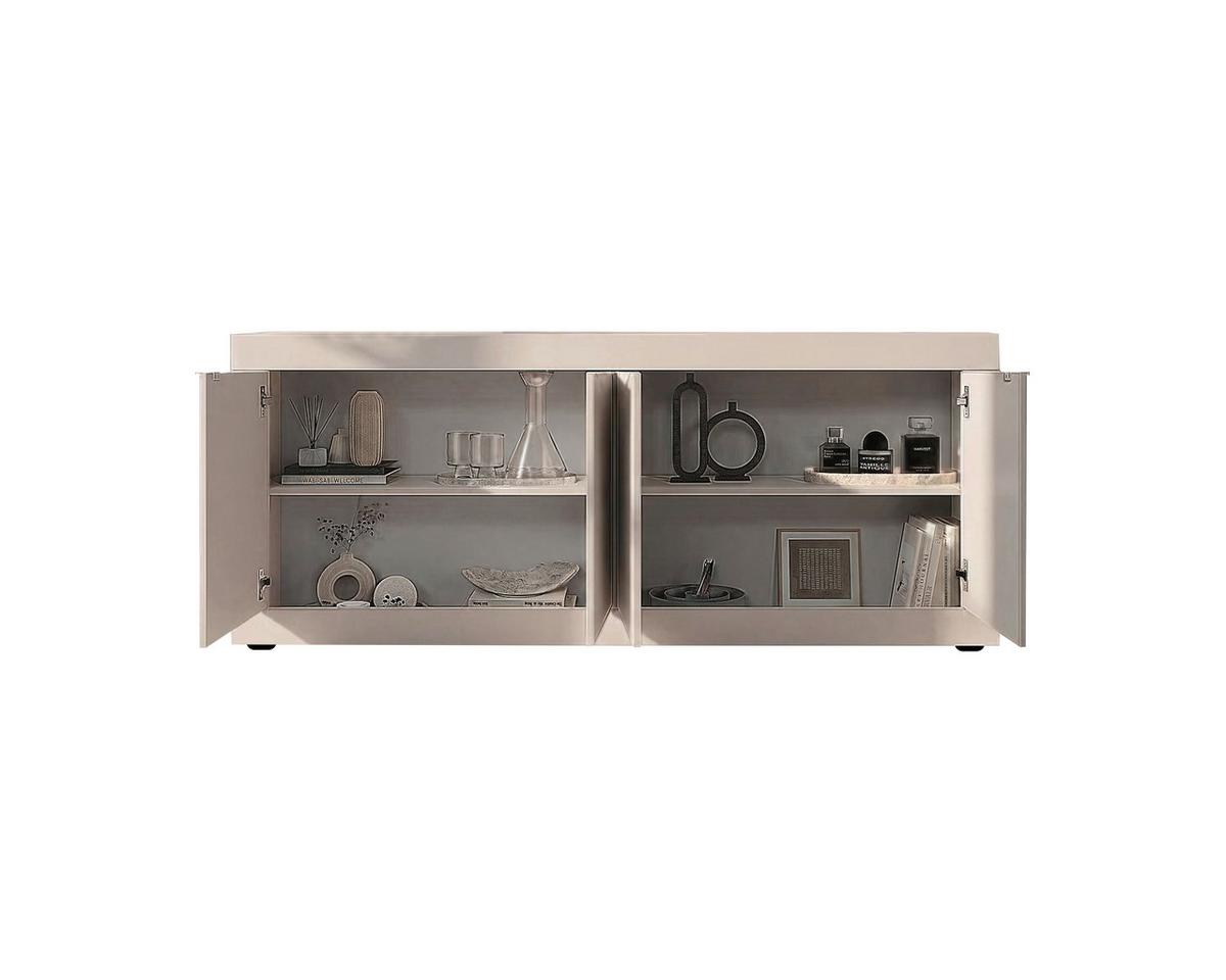 Sideboard Basic Kaschmir B: 207 Cm - Kaschmir/Schwarz, Design, Holzwerkstoff (207/86/43cm) - MID.YOU