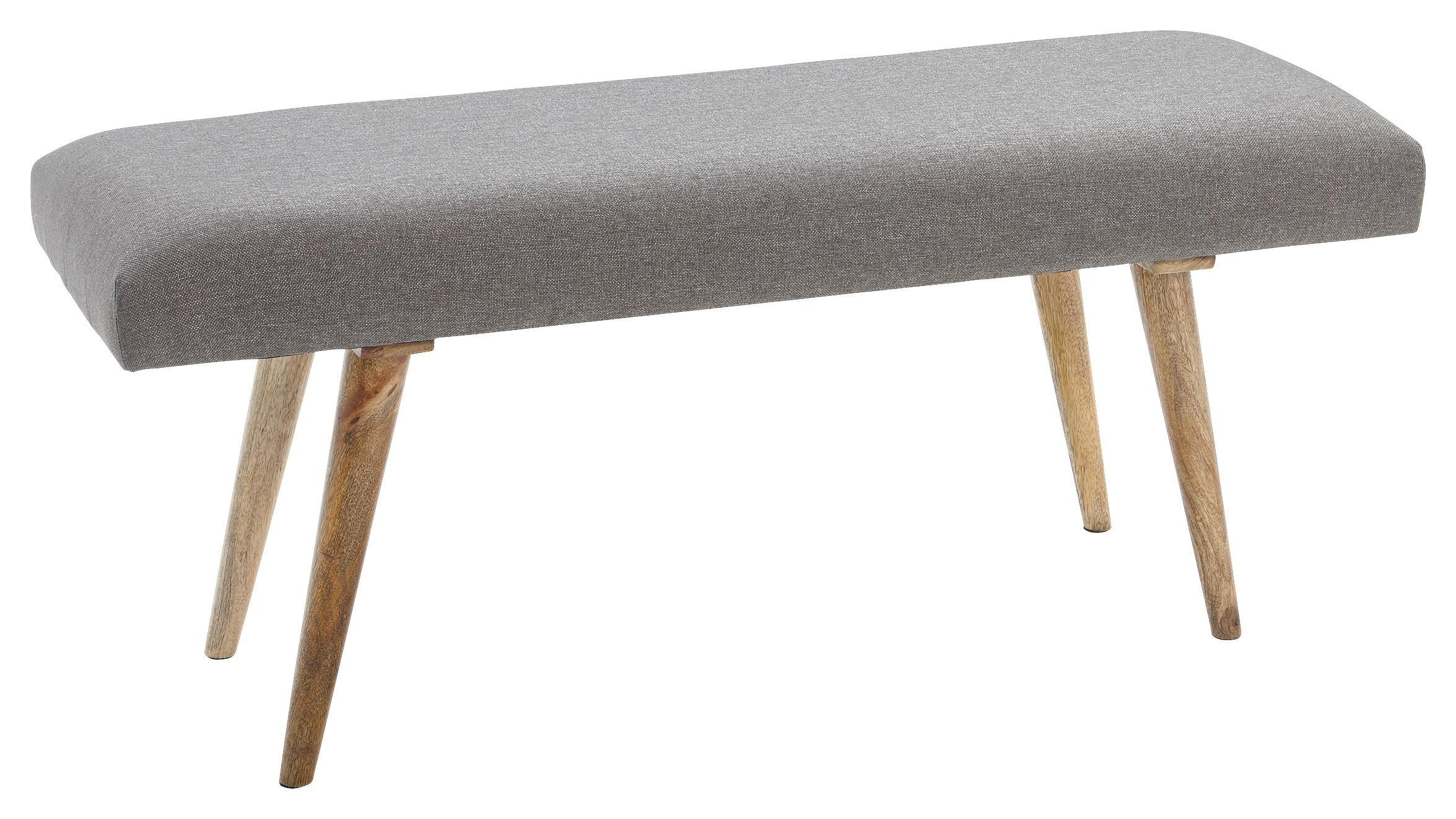 Lavice SALIM hnědá - šedá/přírodní barvy, Natur, dřevo/textil (117/51/38cm) - MID.YOU