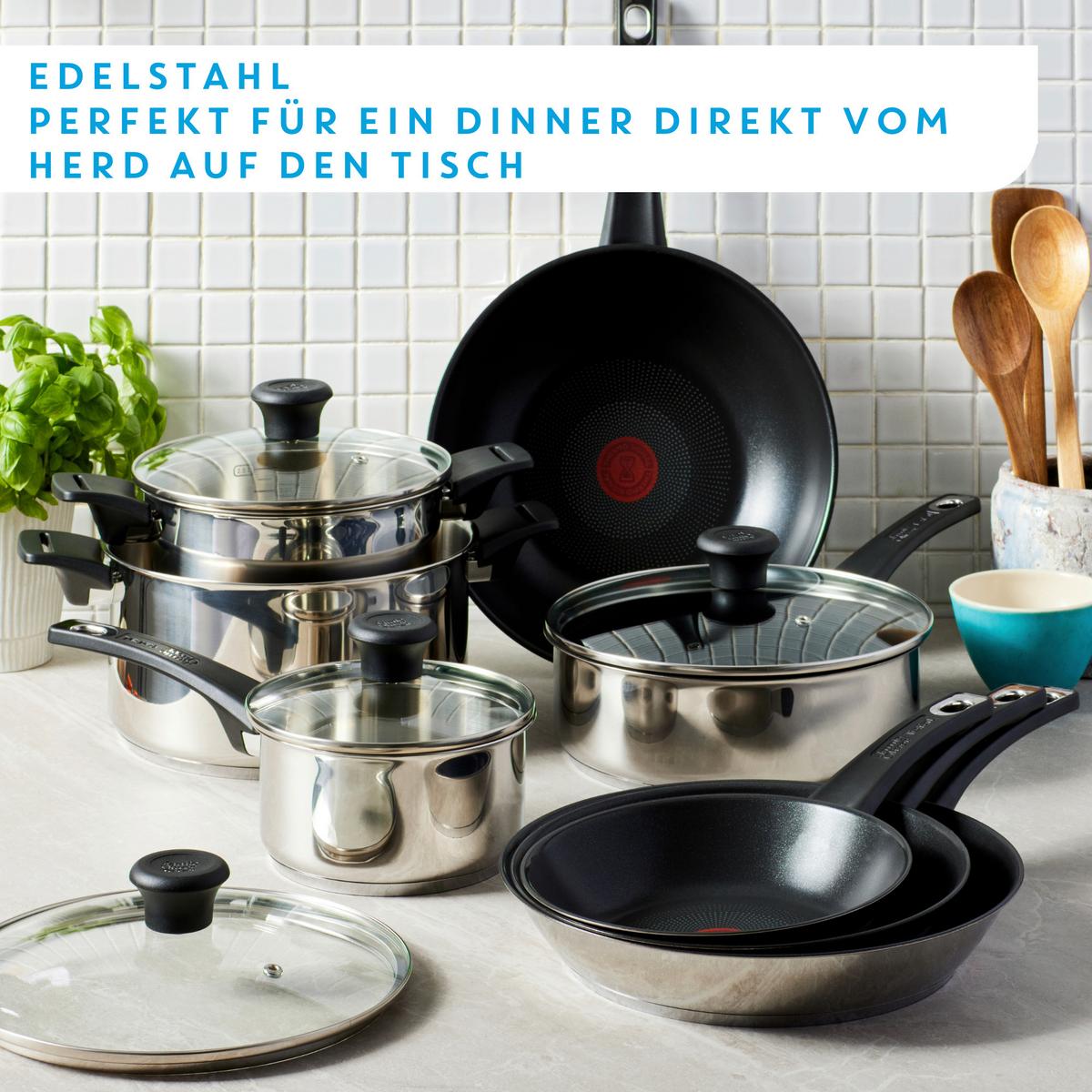 Kochtopfset Jamie Oliver Everyday Kitchen - Edelstahlfarben, Basics, Metall - Tefal