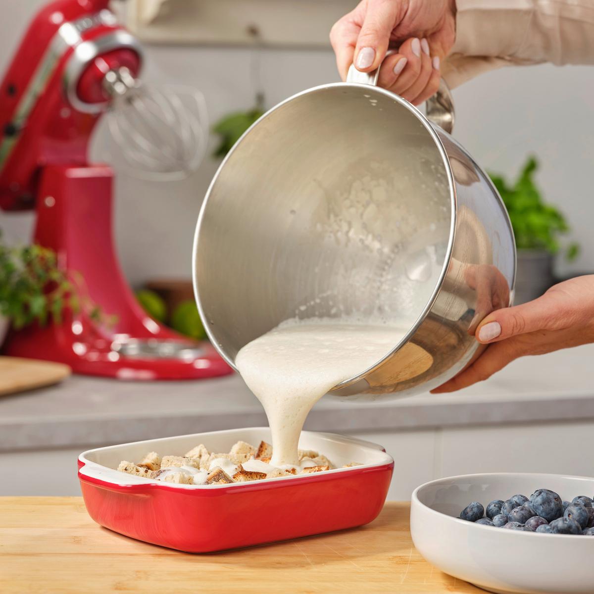 Auflaufform Stoneware Rot/weiß B: 15 Cm - Rot/Weiß, Basics, Naturmaterialien/Keramik (15cm) - Kitchenaid