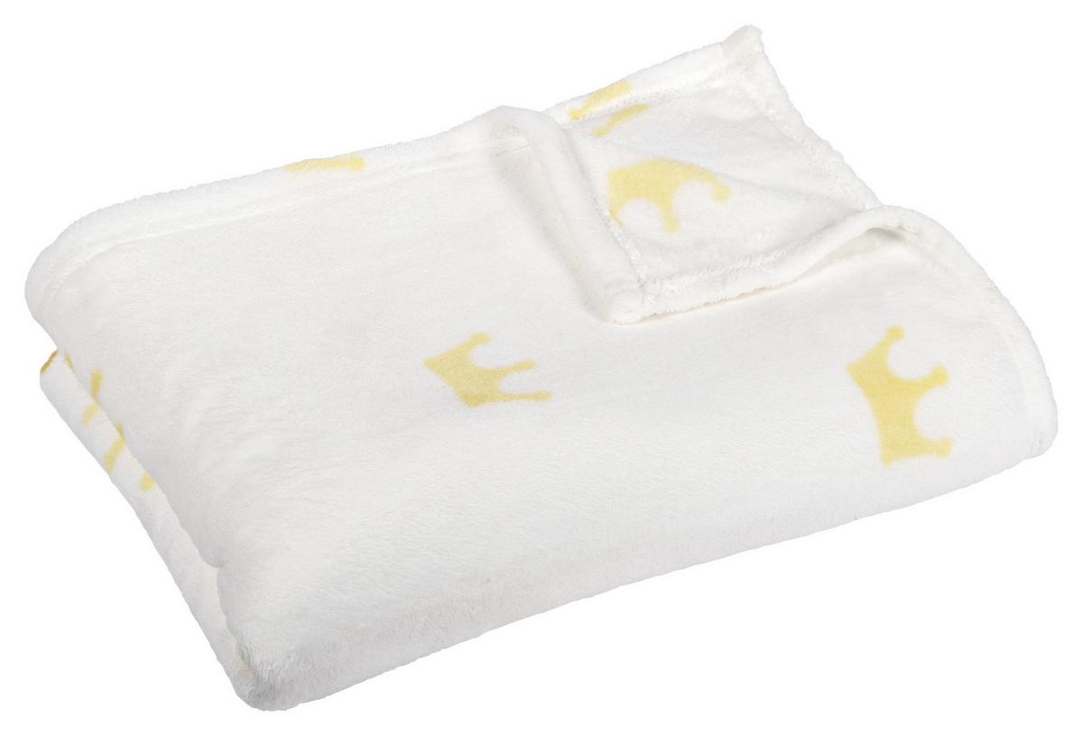 Kuscheldecke Queen Weiß/Gold 130x180 cm - Goldfarben/Weiß, MODERN, Textil (130/180cm) - Luca Bessoni
