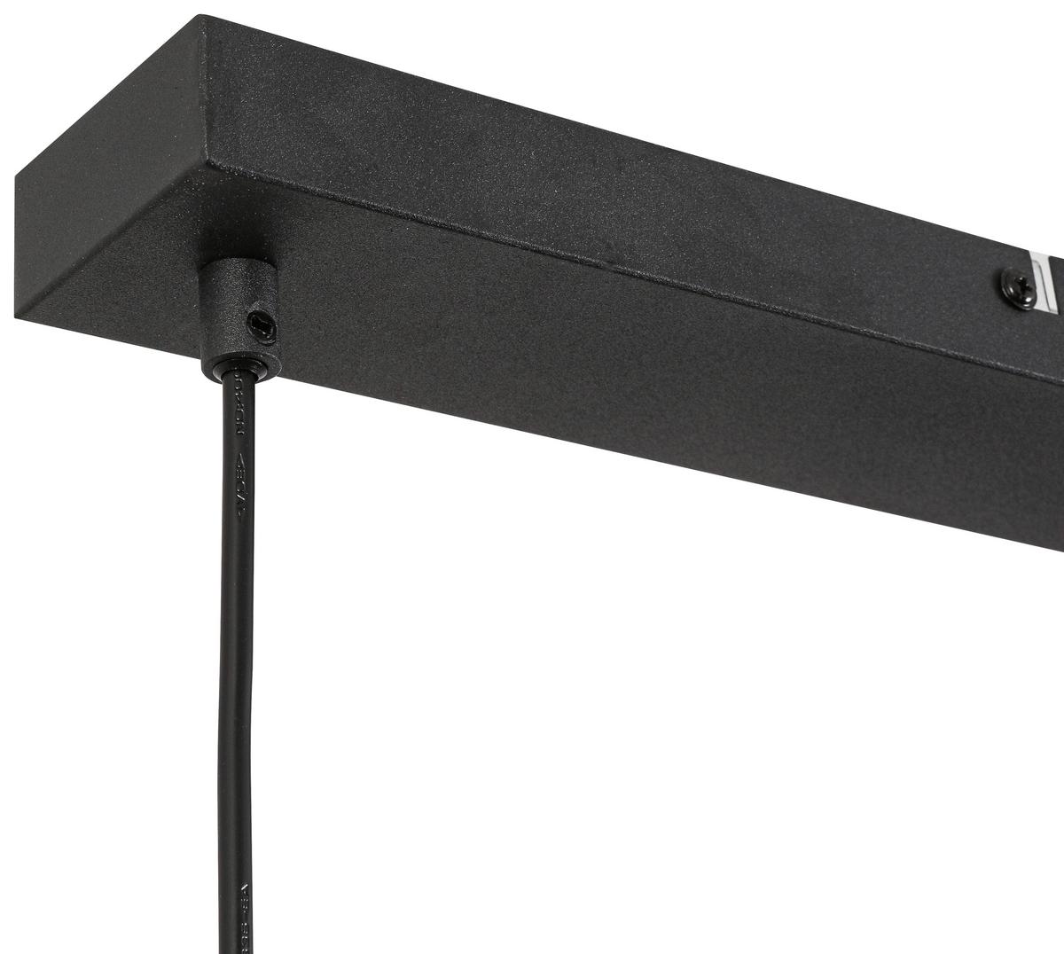 Hängeleuchte Sani - Schwarz/Kupferfarben, MODERN, Glas/Kunststoff (86/18/120cm) - James Wood