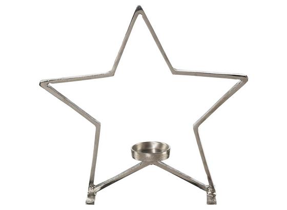 Teelichthalter H:36 cm - Silberfarben, MODERN, Metall (38/6/36cm) Teelichthalter H:36 cm - Silberfarben, MODERN, Metall (38/6/36cm)
