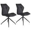 Esszimmerstuhl Imke Schwarz Gepolstert 2-er Set - Schwarz, KONVENTIONELL, Textil/Metall (52/90,5/62cm) - MID.YOU