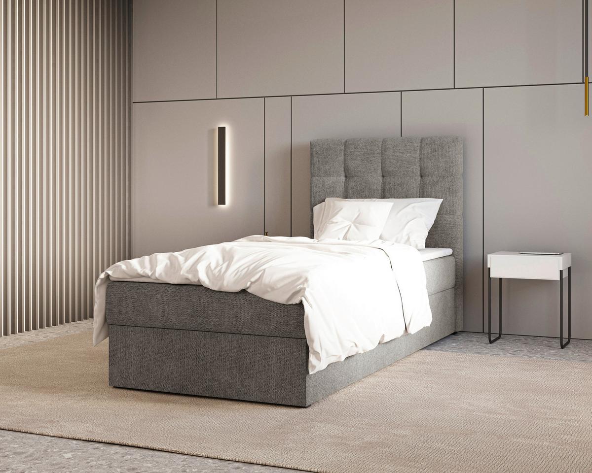 BOXBETT Oslo Anthrazit 90x200cm - Anthrazit/Schwarz, MODERN, Holz/Kunststoff (90/200cm) - MID.YOU