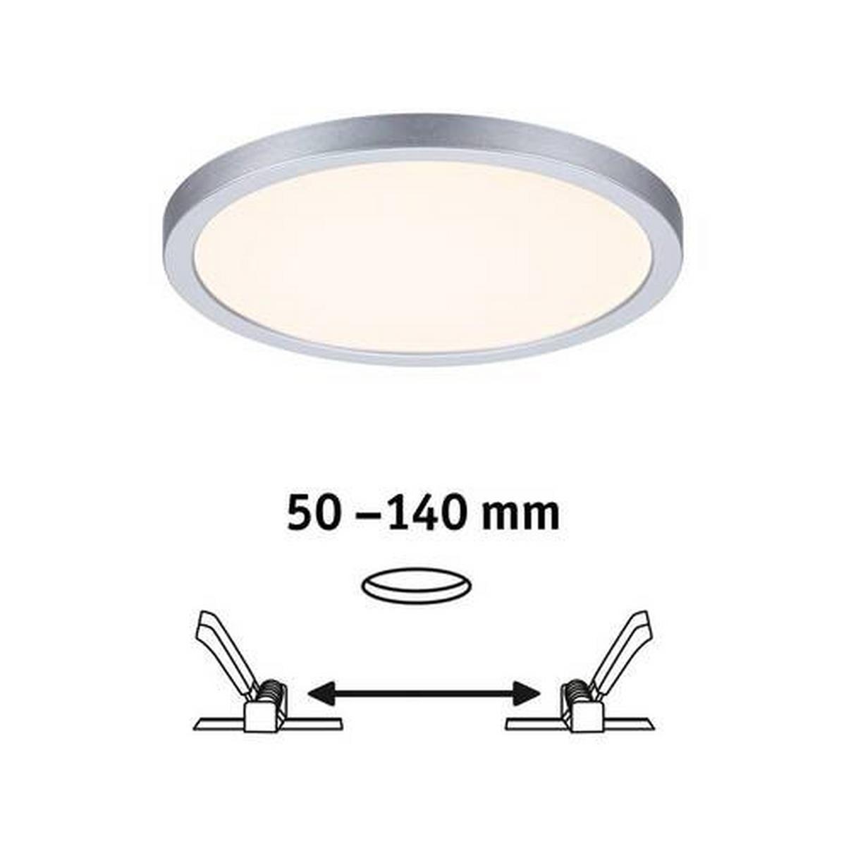 LED-Paneel Ø 17,5 cm Rund dimmbar - Chromfarben, Design, Kunststoff (17,5/1cm) - Paulmann