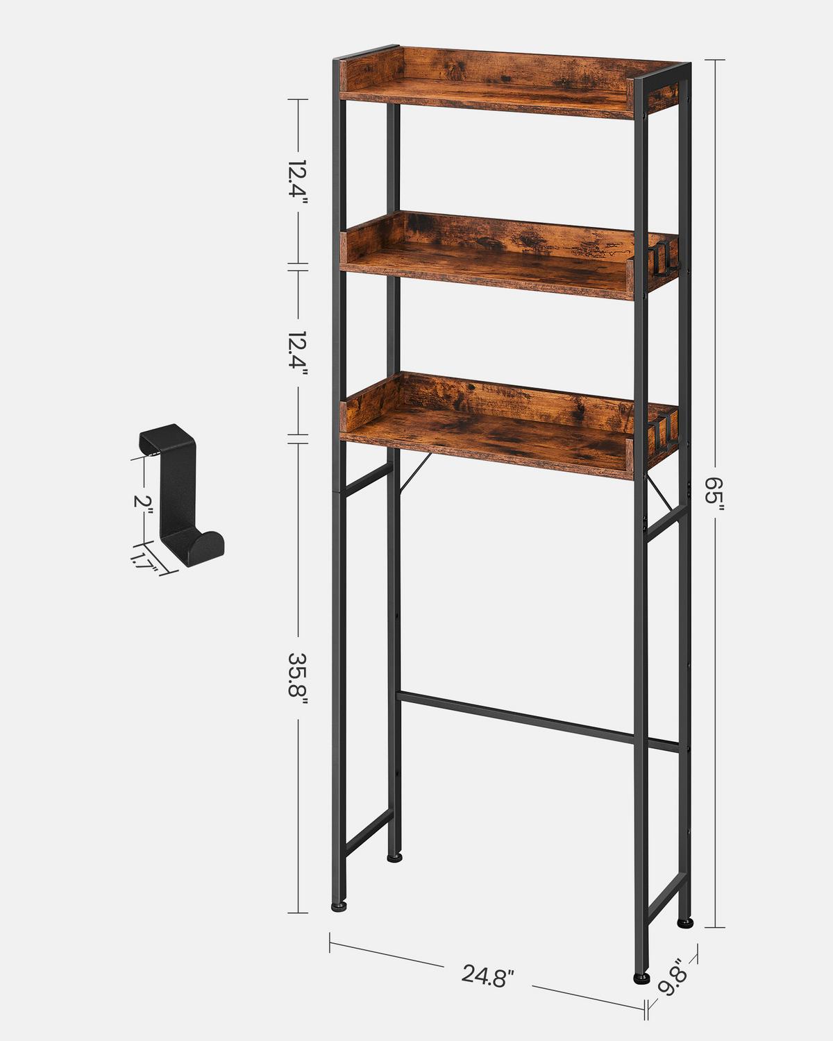 Waschmaschinenschrank Bts002b01v1 - Schwarz/Braun, Trend, Holzwerkstoff/Metall (63/165/25cm) - MID.YOU