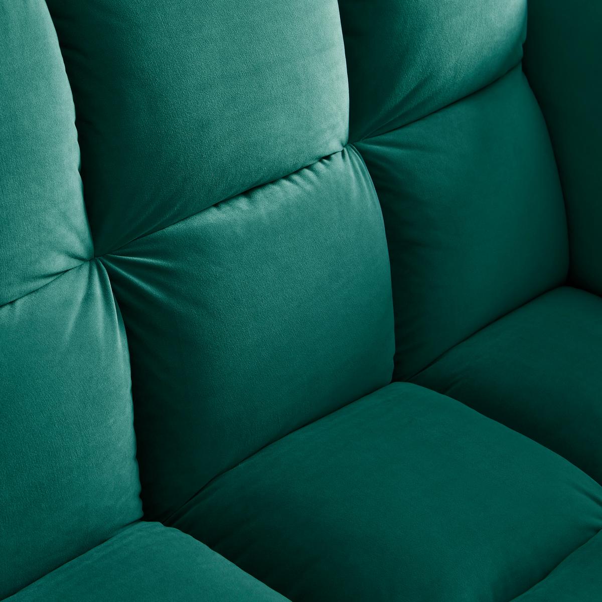Rozkládací pohovka CORA, zelený samet, max. 360 kg - zelená/přírodní barvy, Moderní, dřevo/textil (214/92/81cm) - Bessagi Home