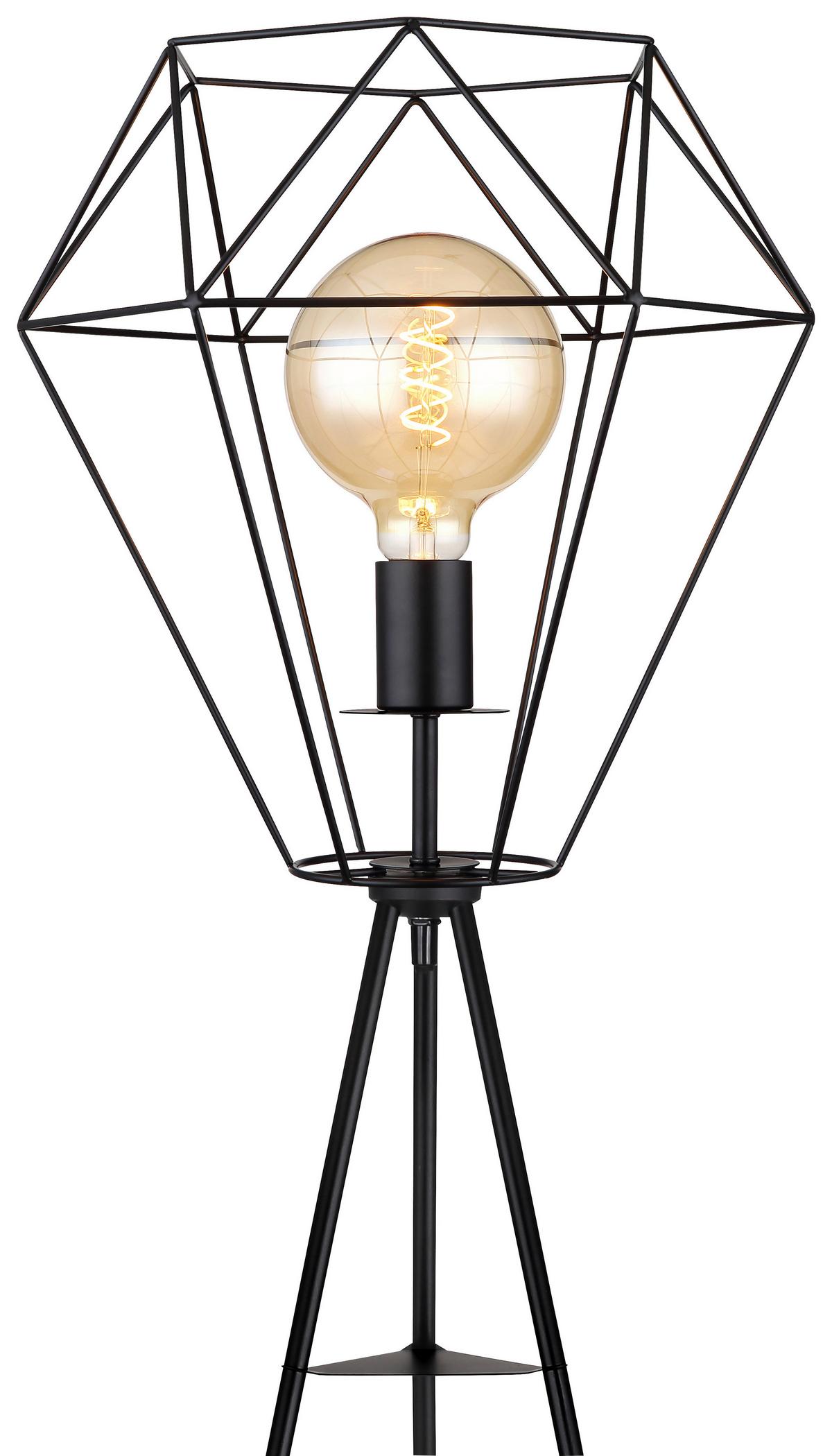 Stehlampe Priska Schwarz Mit Gitter-Design
