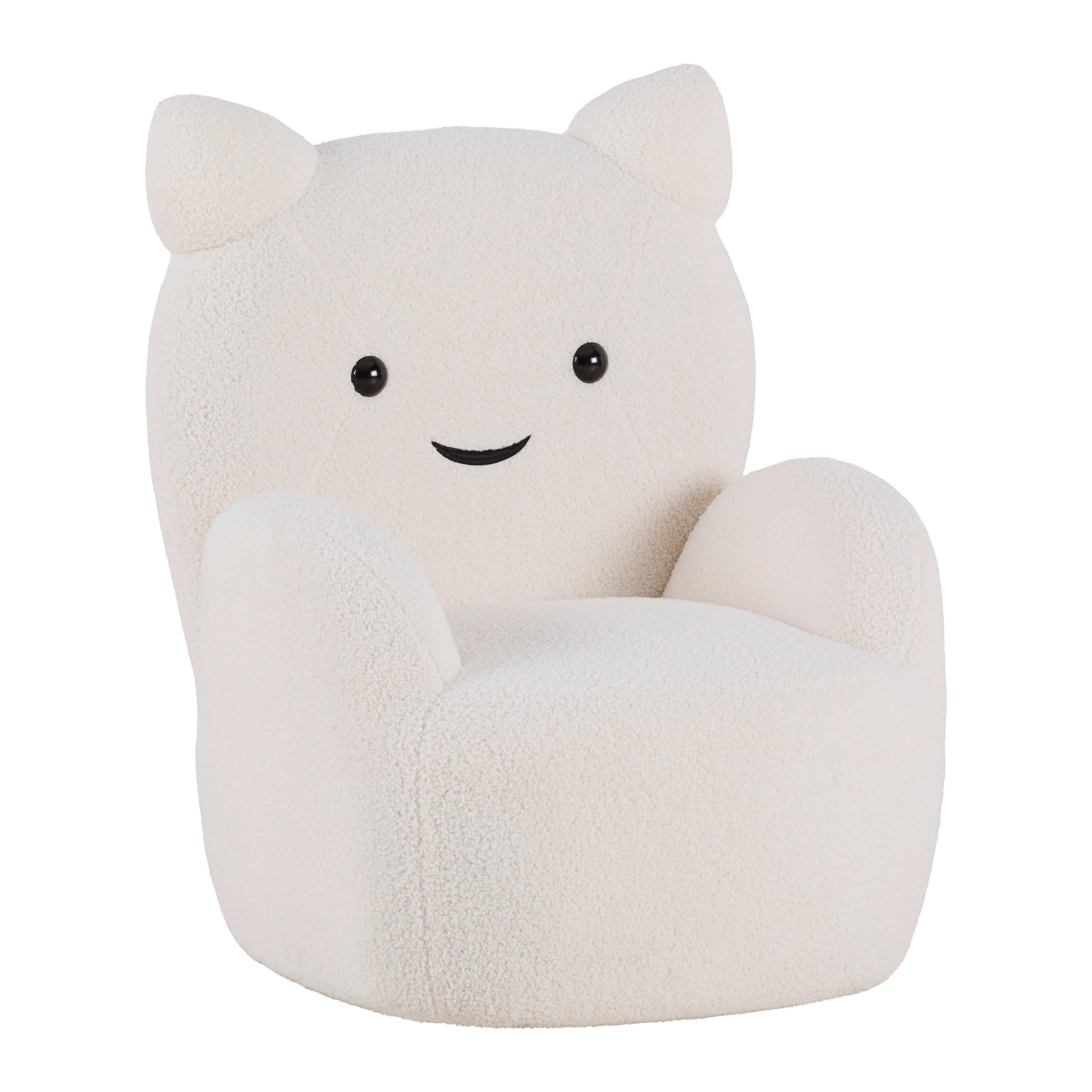 Kreslo KITTI, biela tkanina TEDDY - biela, Romantik / Landhaus, drevo/textil (59/40/72cm) - Prenneis