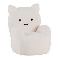 Křeslo KITTI, bílá tkanina TEDDY - bílá, Romantický / Rustikální, dřevo/textil (59/40/72cm) - Prenneis