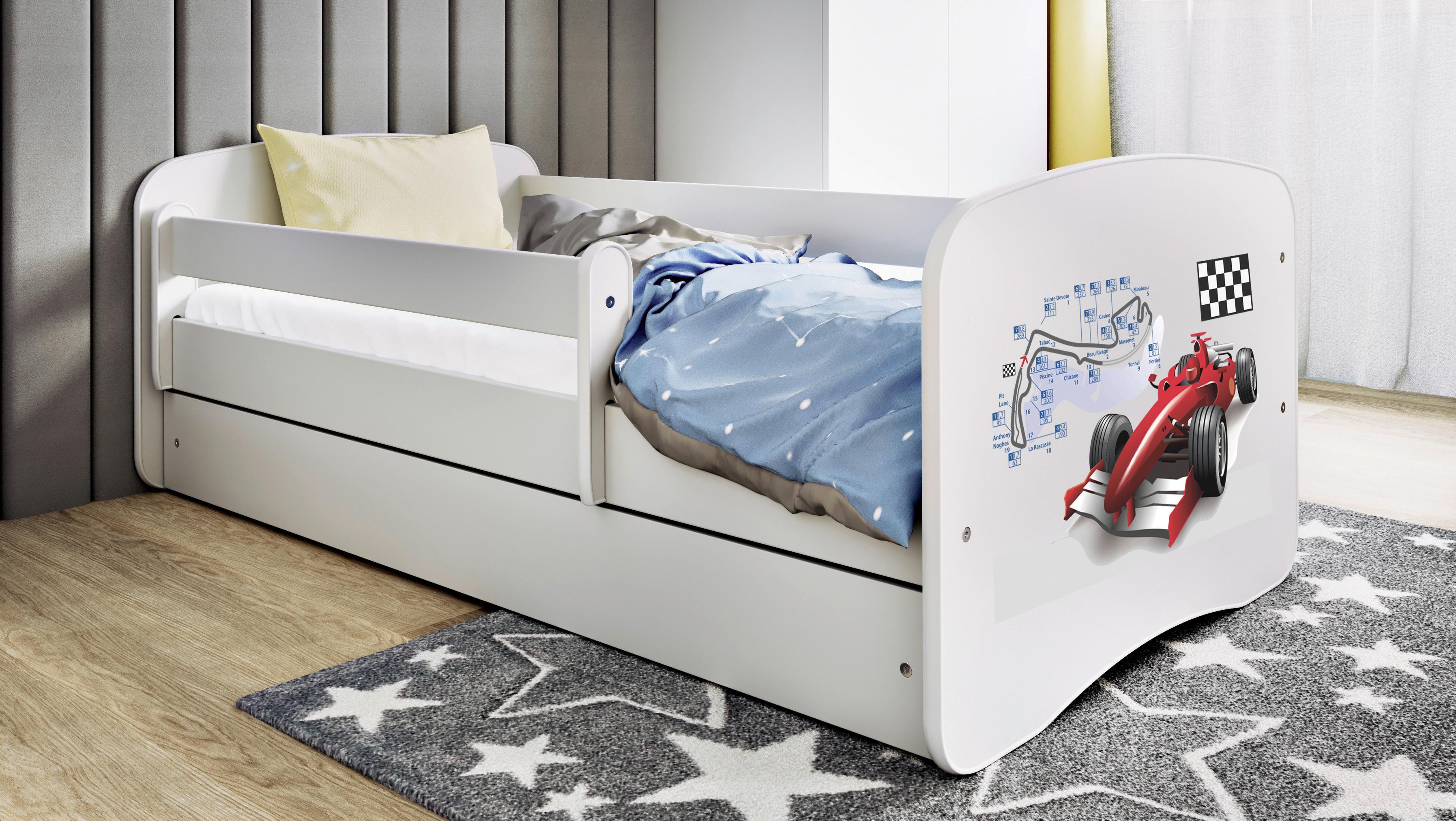 Kinder-/Juniorbett Babydreams inkl. Matratze 80x160 - Birkefarben/Weiß, MODERN, Holz/Holzwerkstoff (80/160cm) - MID.YOU