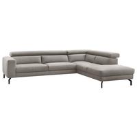 Ecksofa California - Silberfarben/Schwarz, MODERN, Textil (305/233cm) - Trendmanufaktur